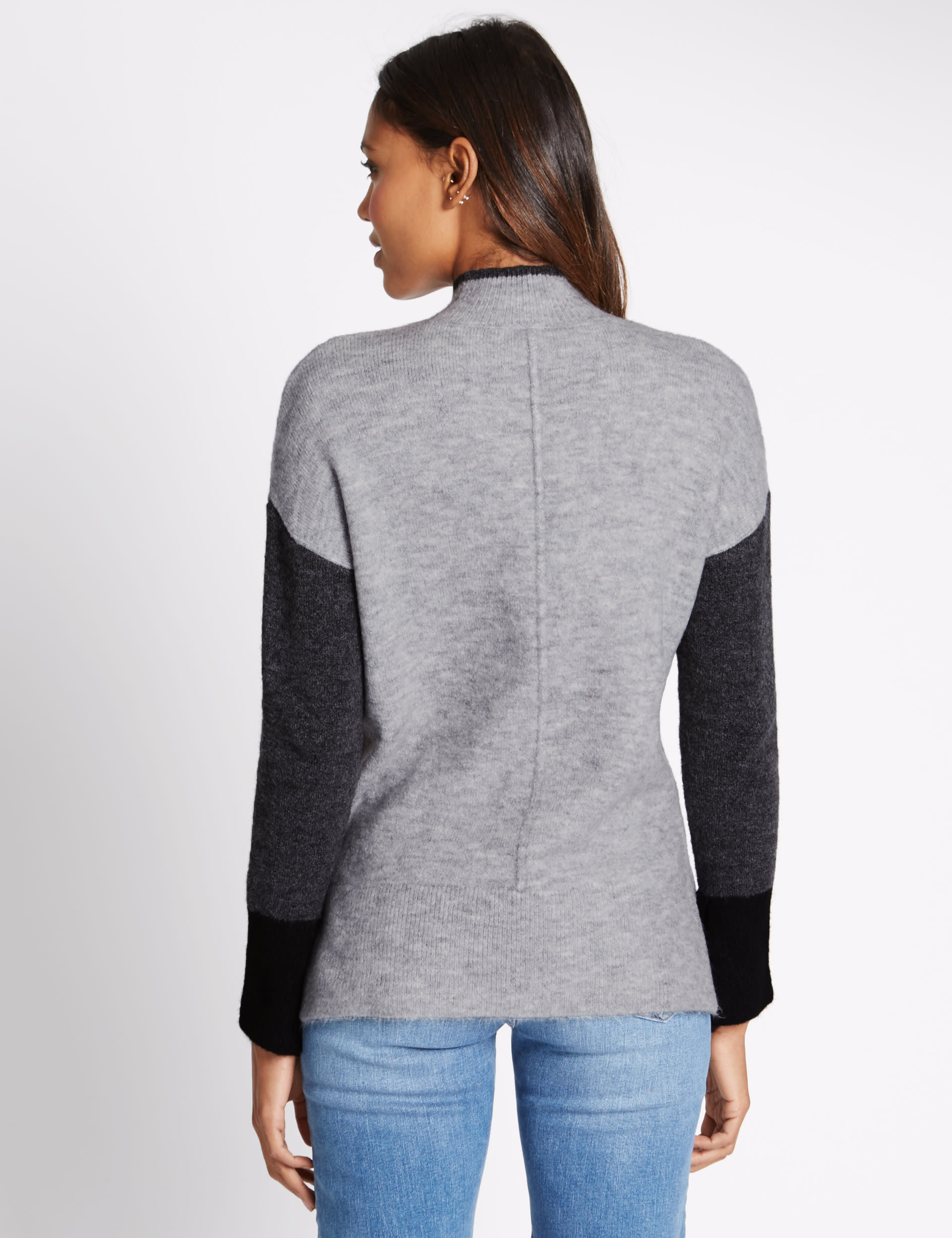 Centre Seam Funnel Neck Jumper Image 2 of 5