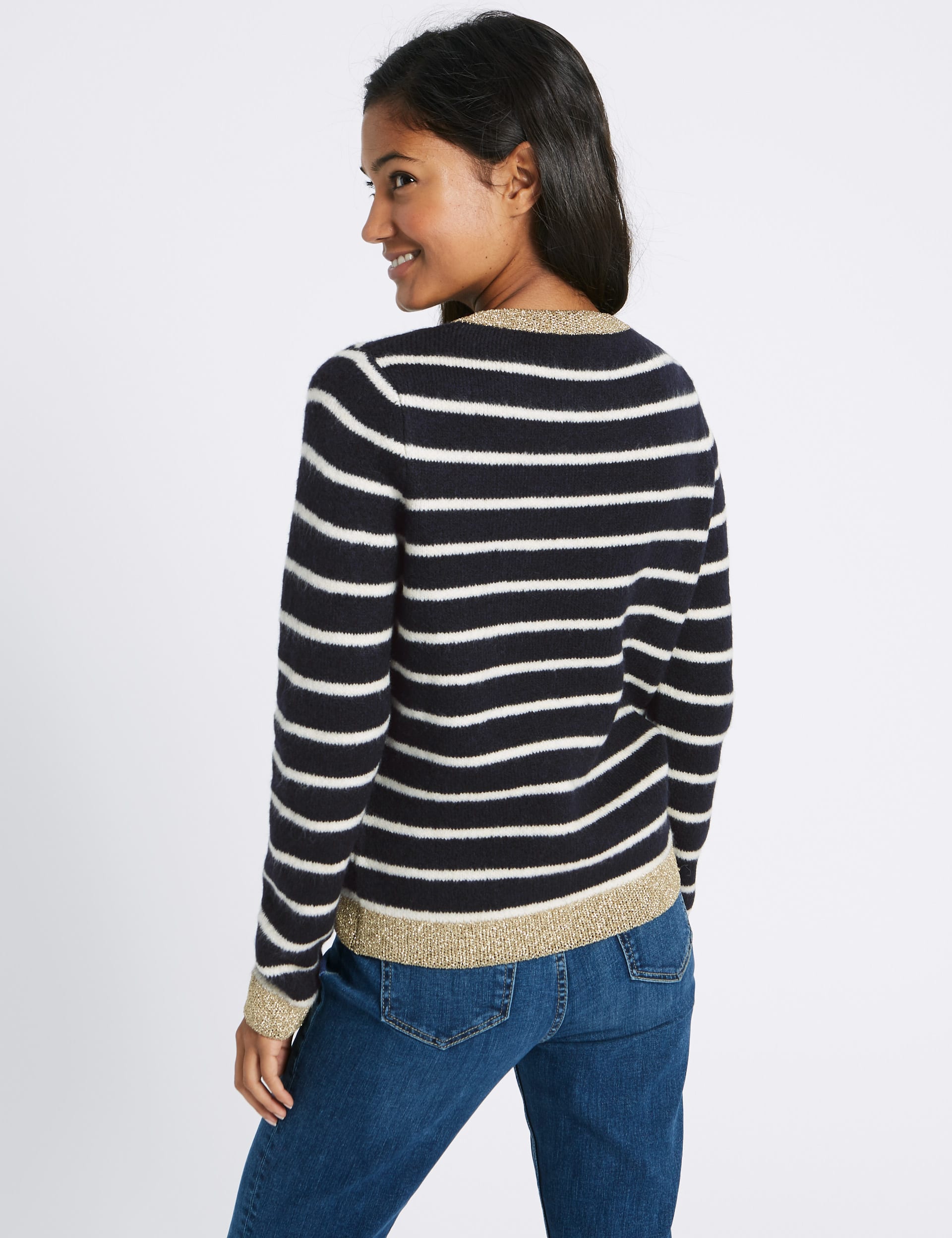 Striped Round Neck Jumper Image 2 of 6