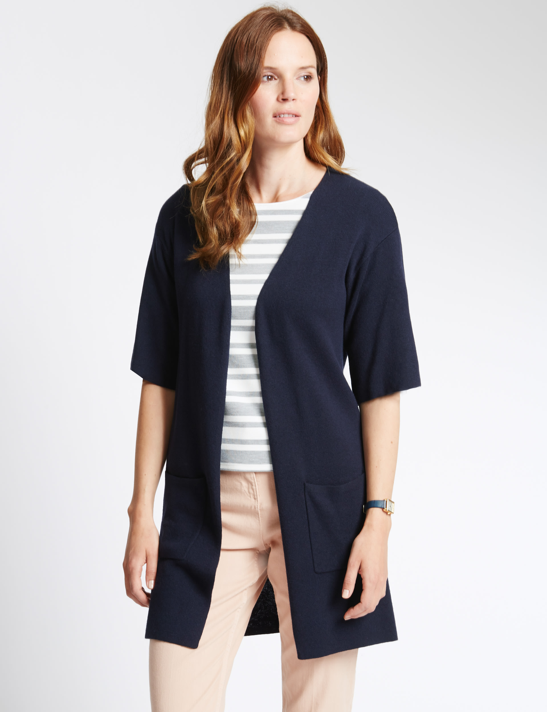 Longline short sleeve cardigan hot sale