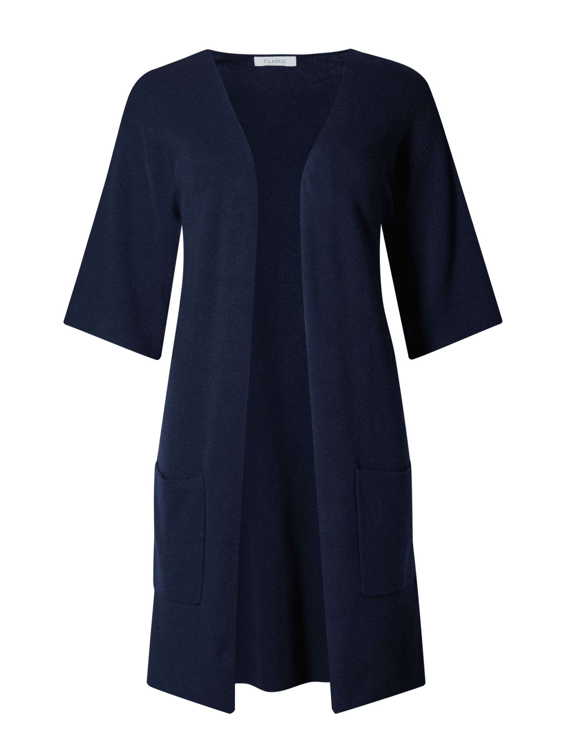 Longline Open Front Short Sleeve Cardigan Classic M S