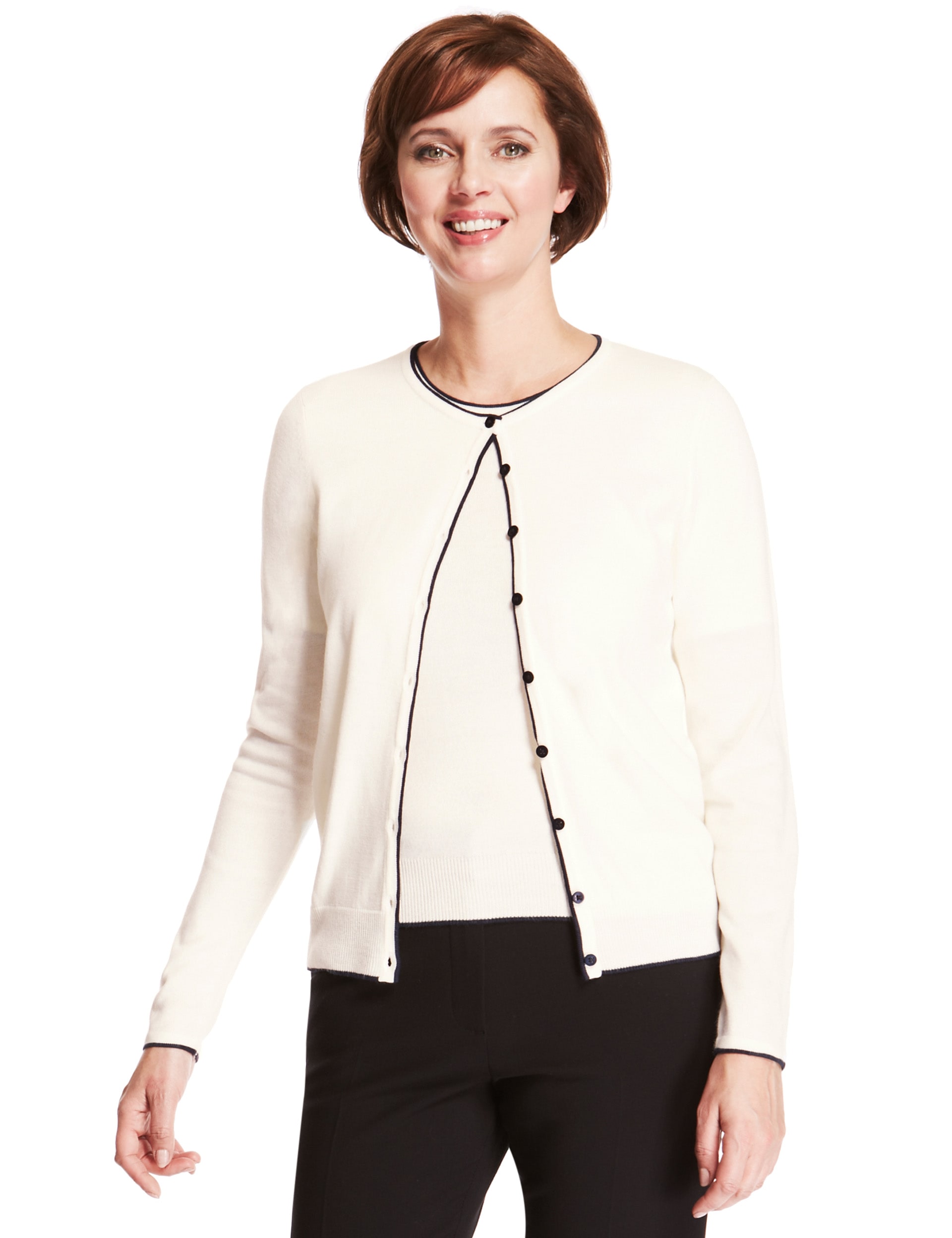 Cashmilon™ Tipped Cardigan Image 2 of 4