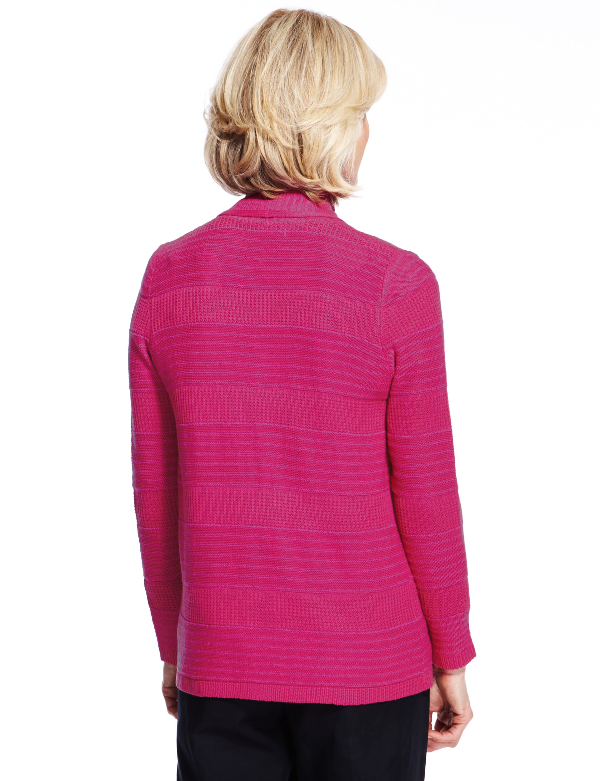 Stitched Shawl Collar Striped Cardigan Image 2 of 6