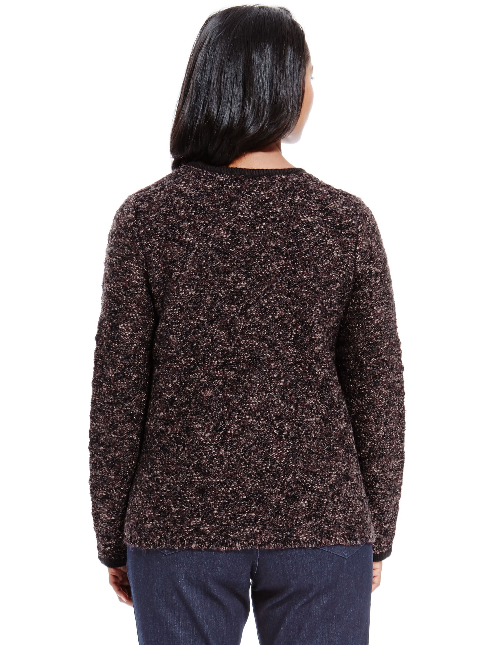 Bouclé Zip Through Cardigan with Wool Image 2 of 3