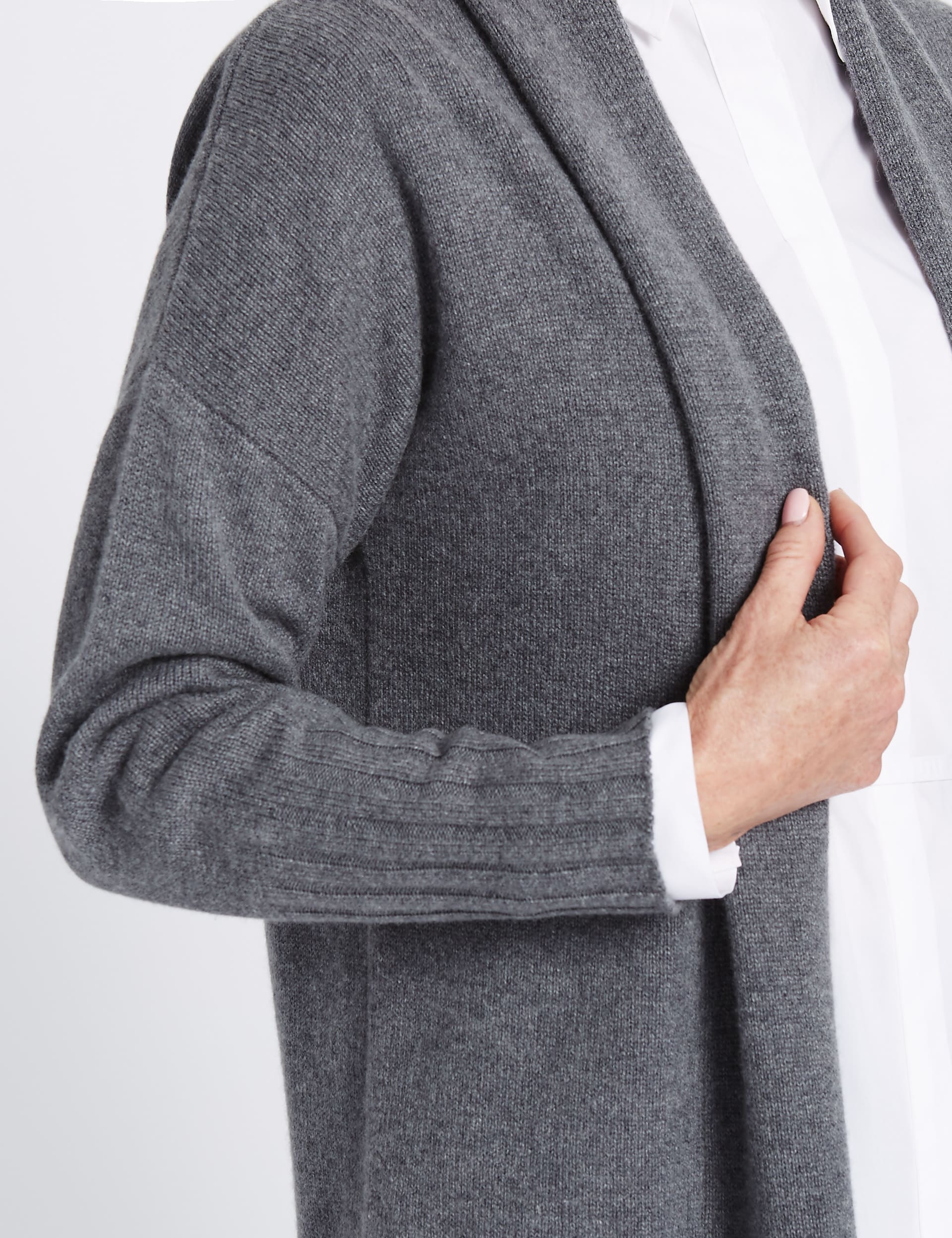 Pure Cashmere Longline Cardigan Image 2 of 6