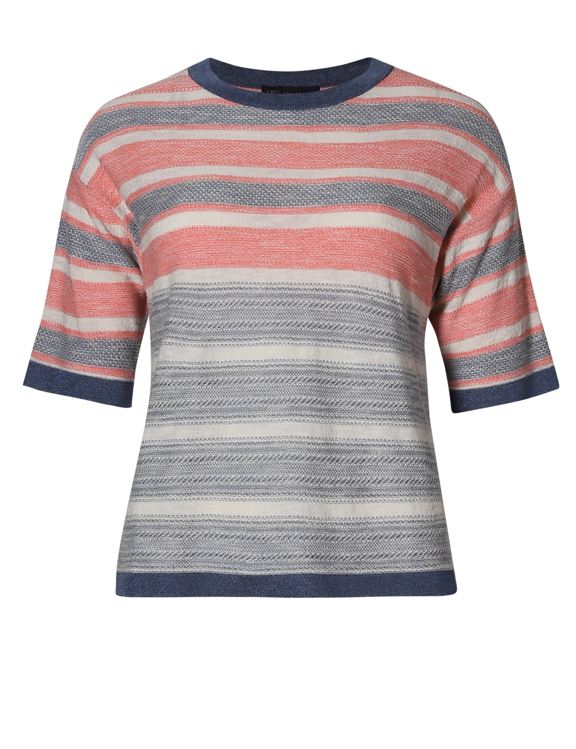Reverse Striped Knitted T-Shirt Image 2 of 4
