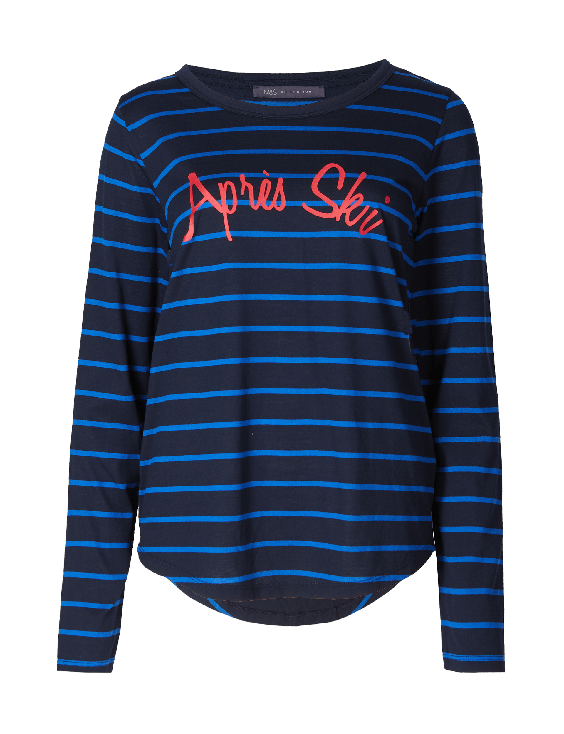 Striped Slogan Long Sleeve T-Shirt Image 2 of 6