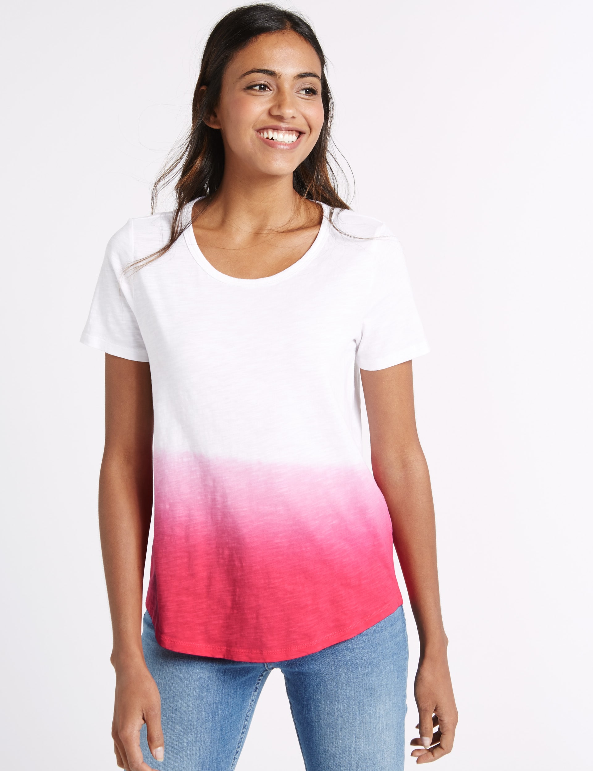 Pure Cotton Dip Dye Short Sleeve T-Shirt Image 2 of 4