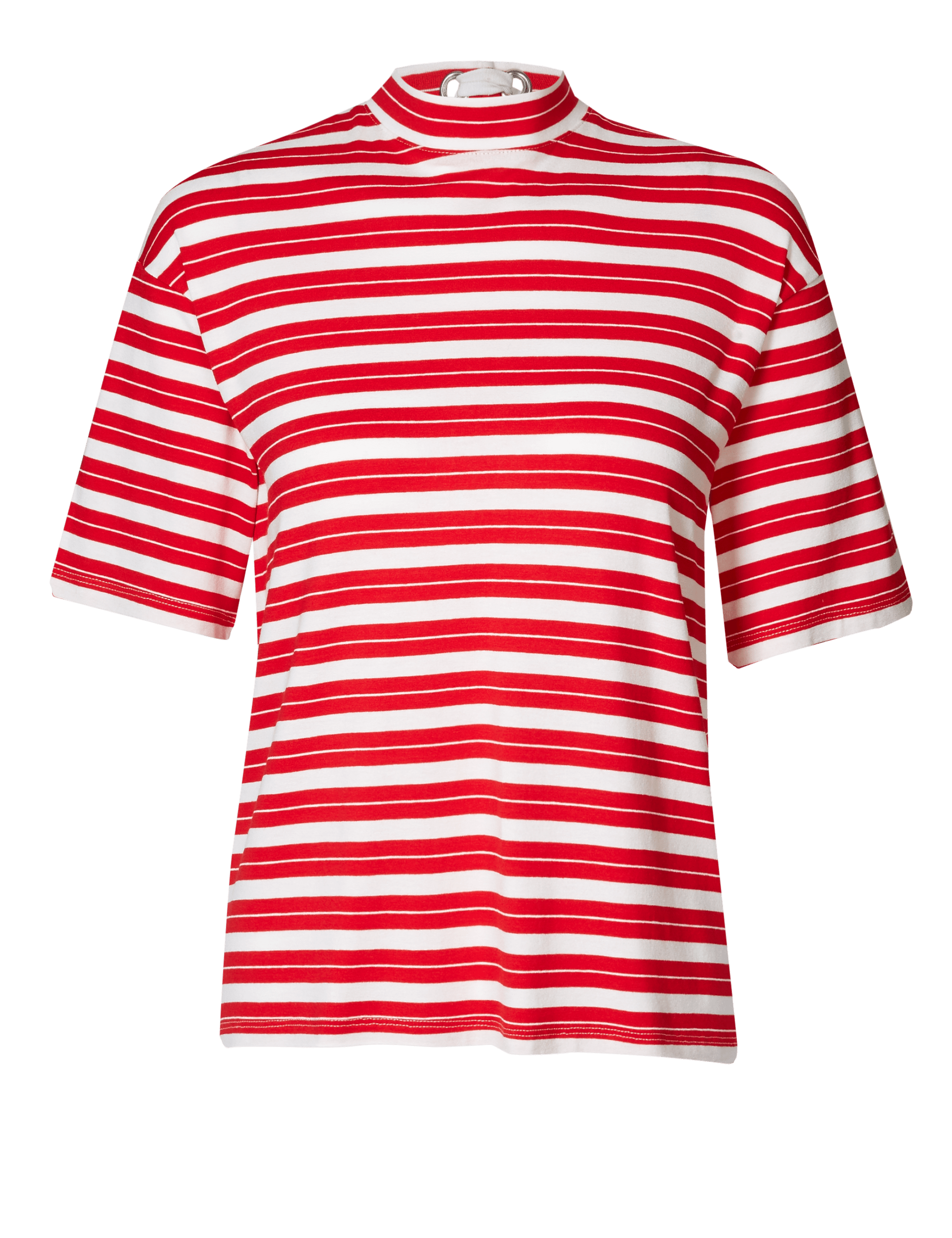 Striped Tie Back Half Sleeve T-Shirt Image 2 of 5