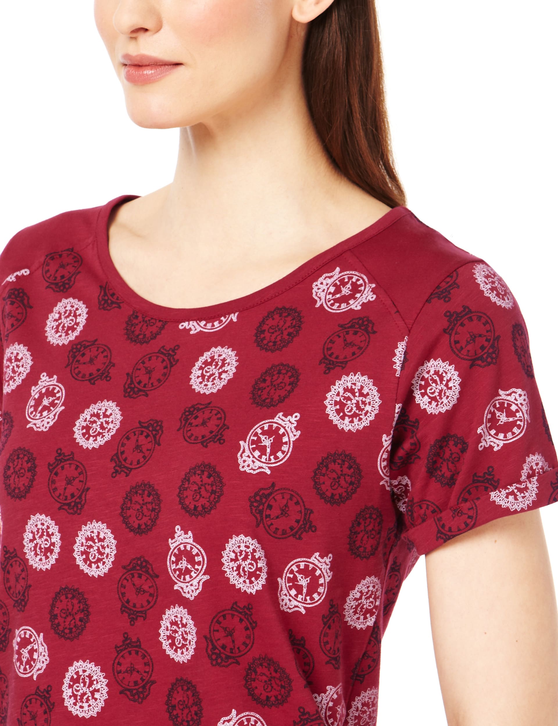 Pure Cotton Clock Print T-Shirt Image 2 of 5