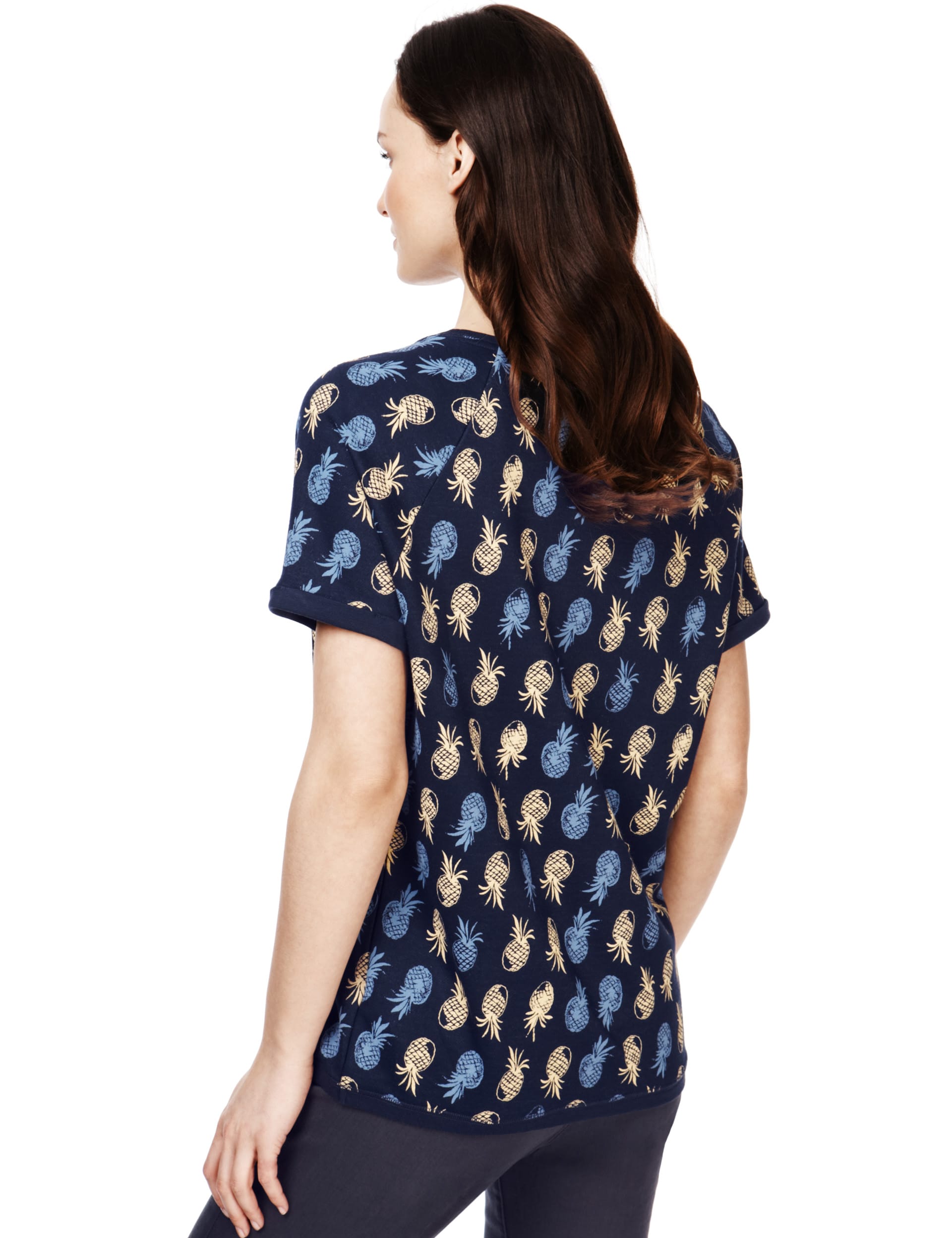 Crew Neck Pineapple Print Sweat Top Image 2 of 5