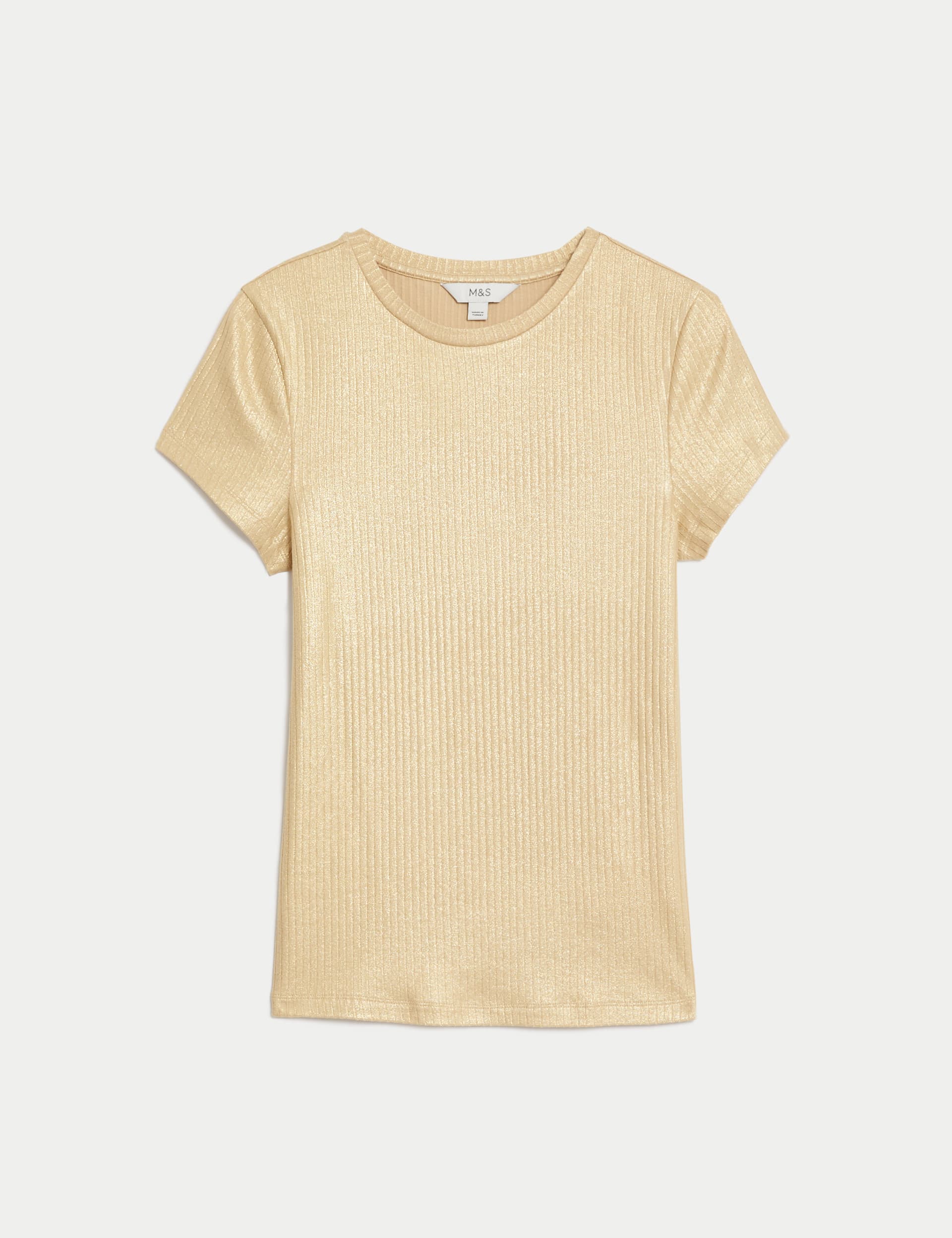 Cotton Rich Ribbed Sparkly T-Shirt