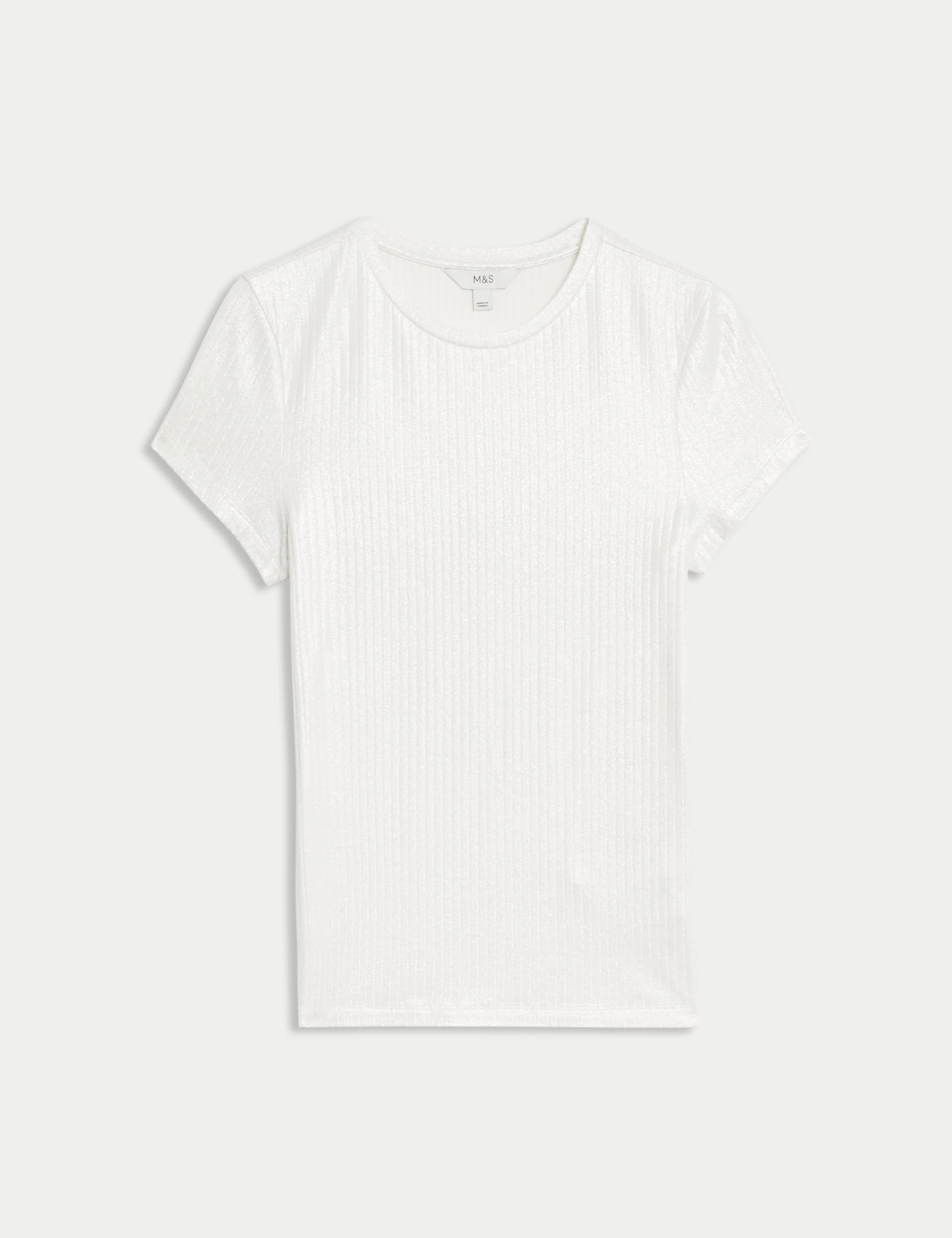Cotton Rich Ribbed Sparkly T-Shirt