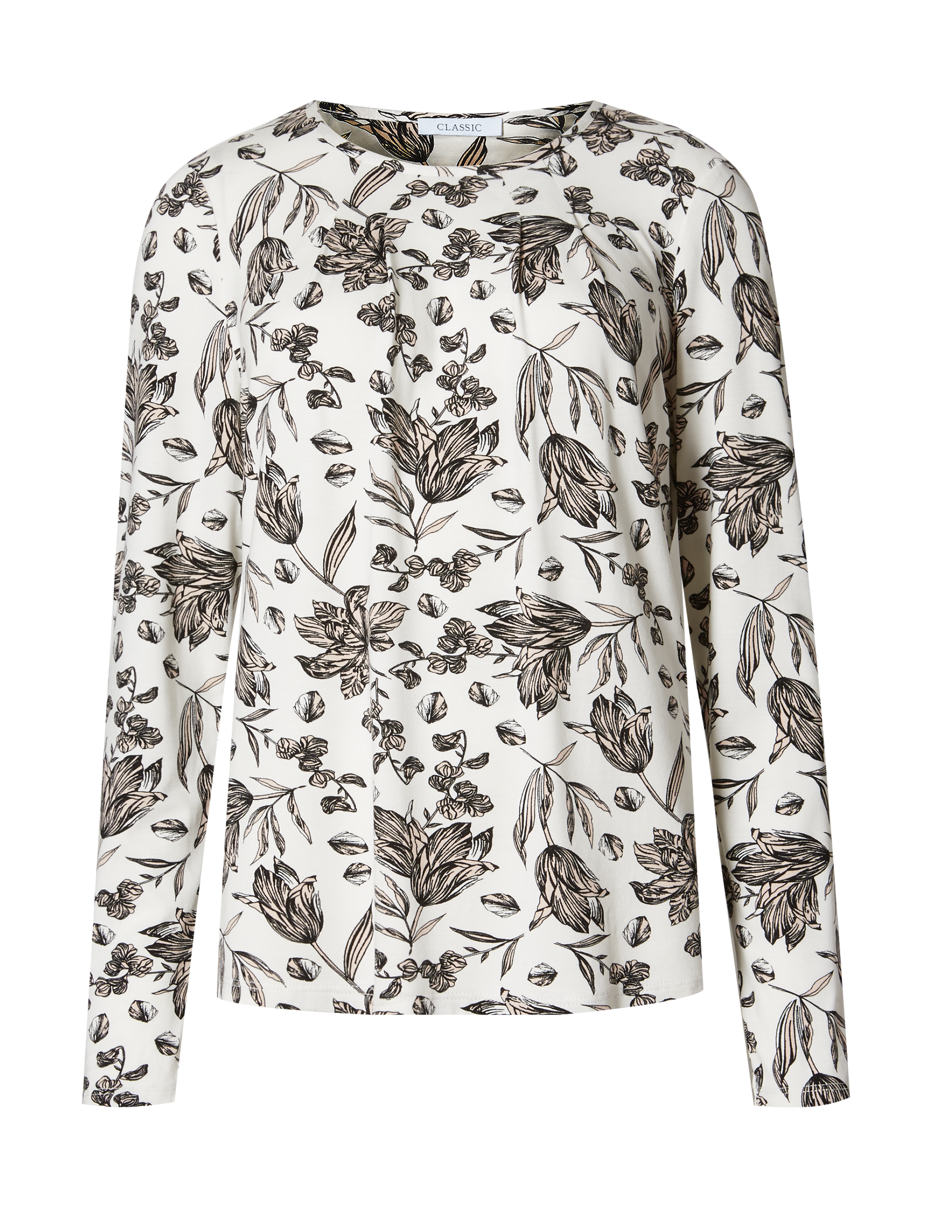 Floral Print Long Sleeve Jersey Top Image 2 of 5