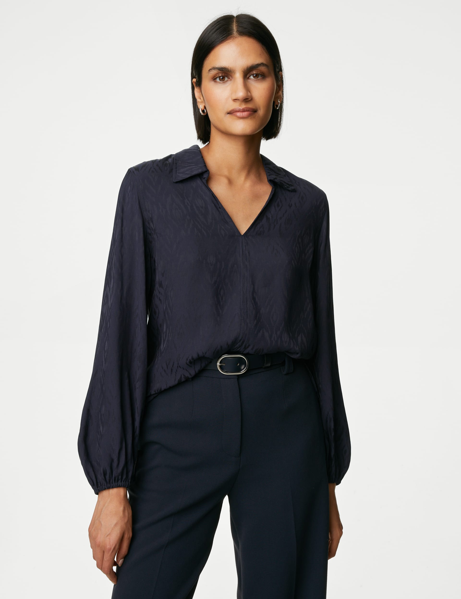 Jacquard Collared Relaxed Shirt | M&S Collection | M&S