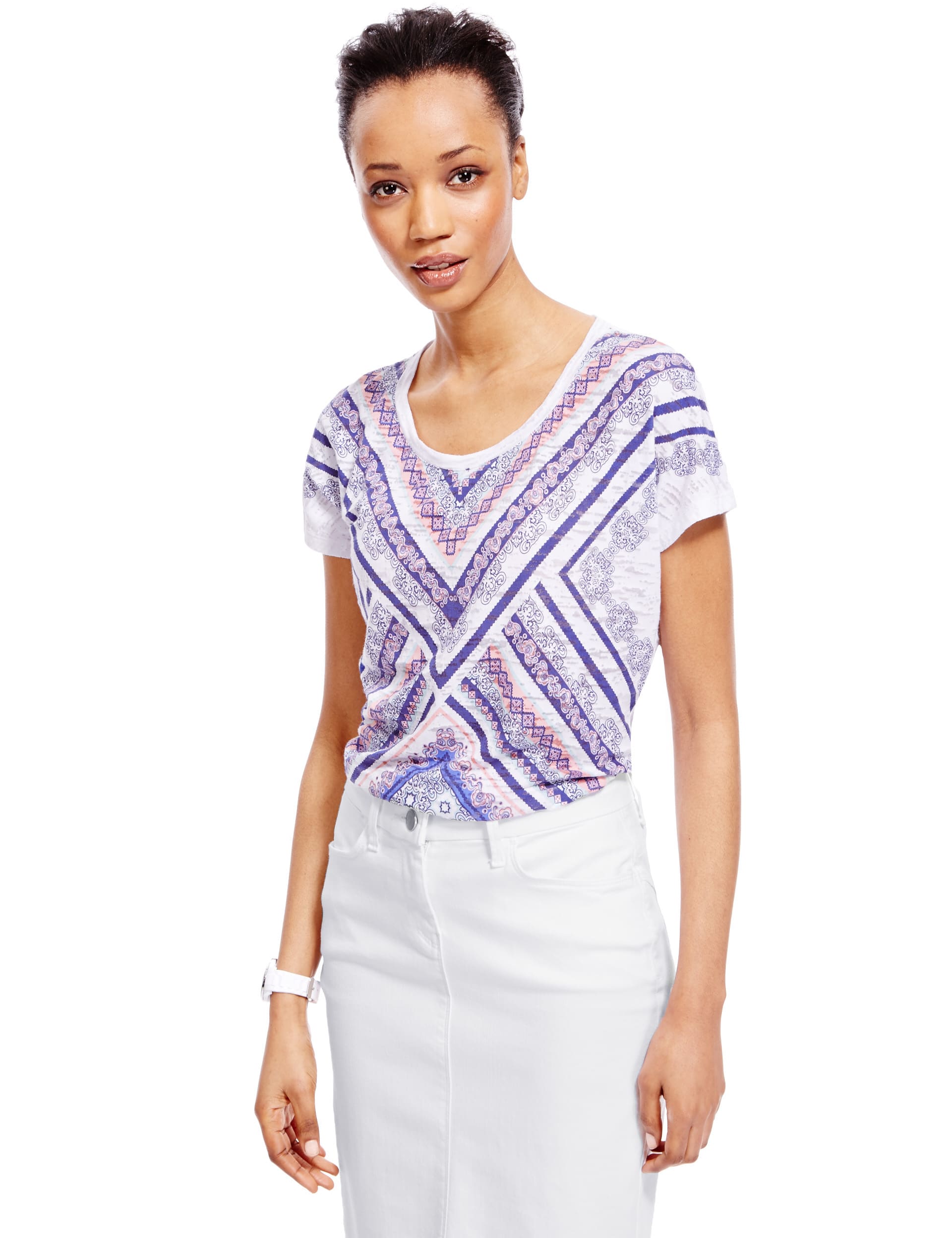 Diamond Placement Burnout Print T-Shirt Image 2 of 4