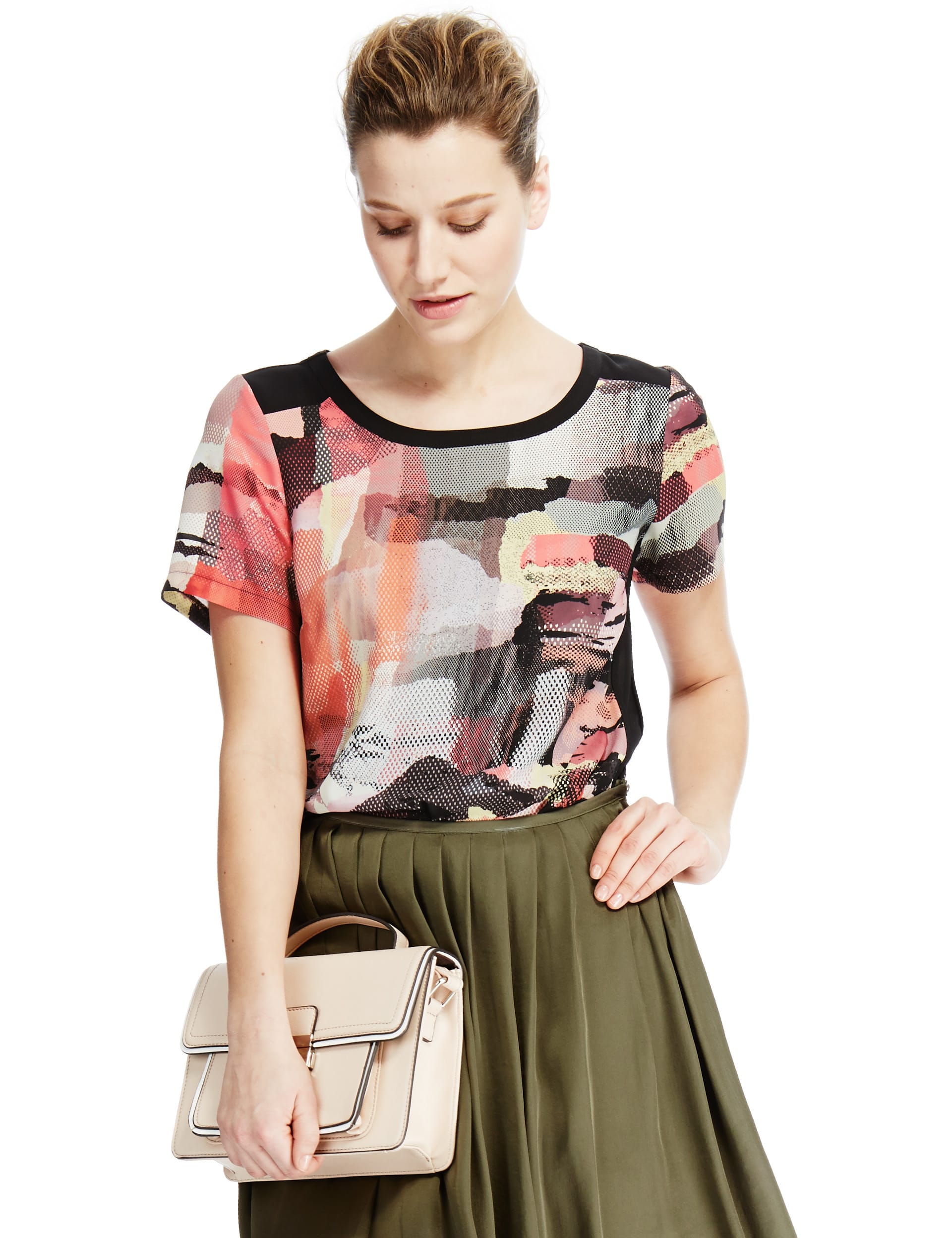 Half Sleeve Abstract Print T-Shirt Image 2 of 4