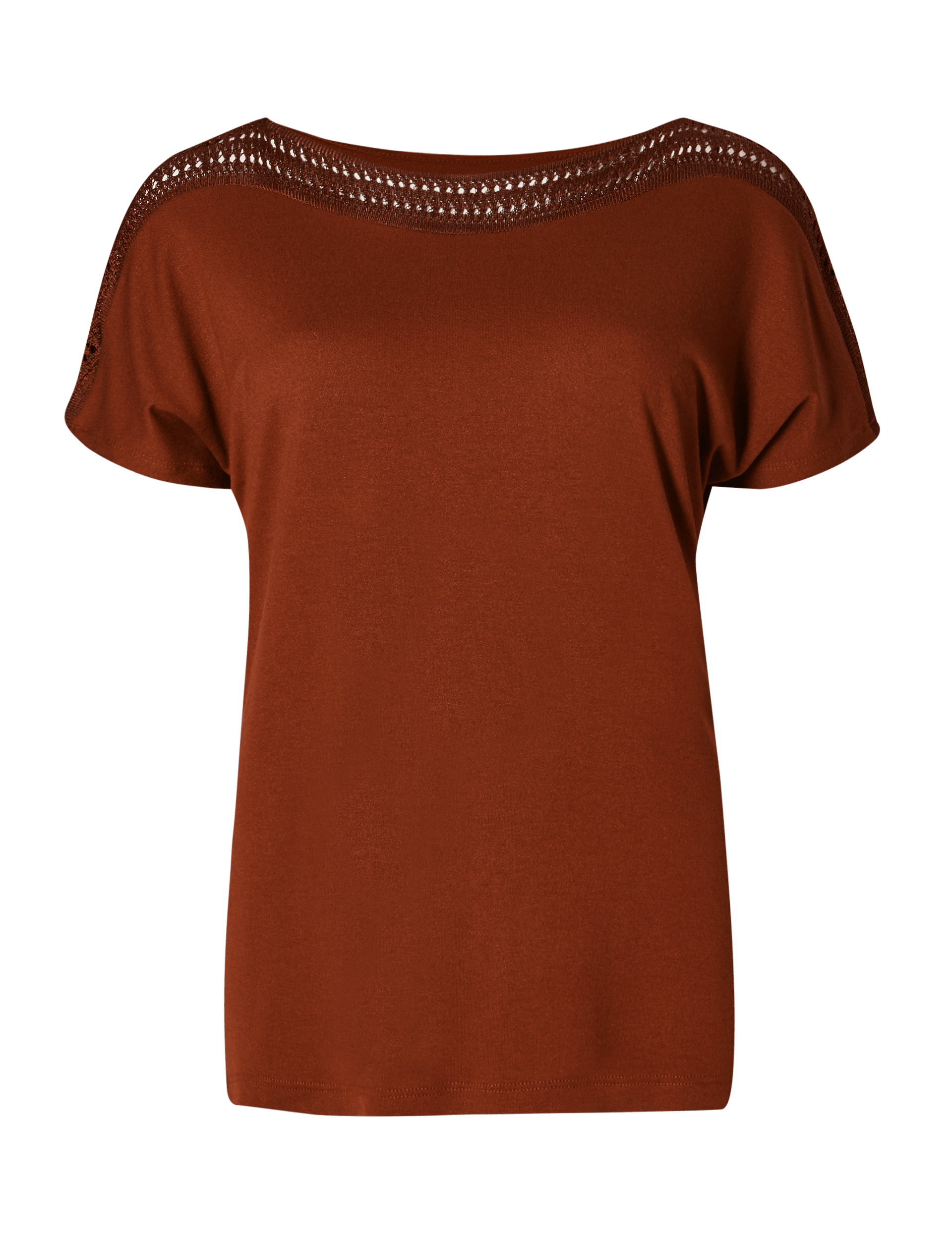 Ribbed Trim Short Sleeve Jersey Top Image 2 of 5