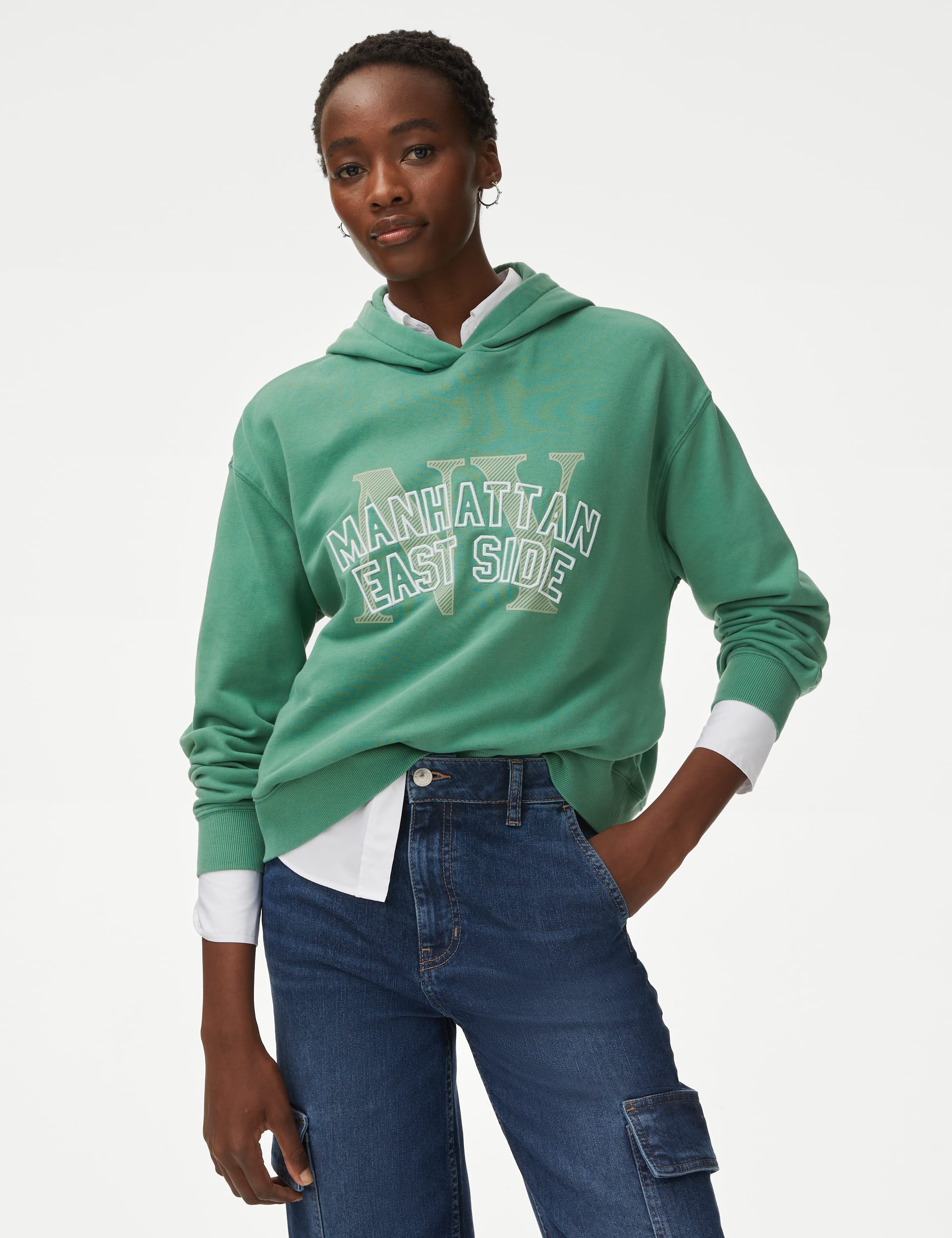 Pure Cotton Embroidered Hoodie | M&S Collection | M&S