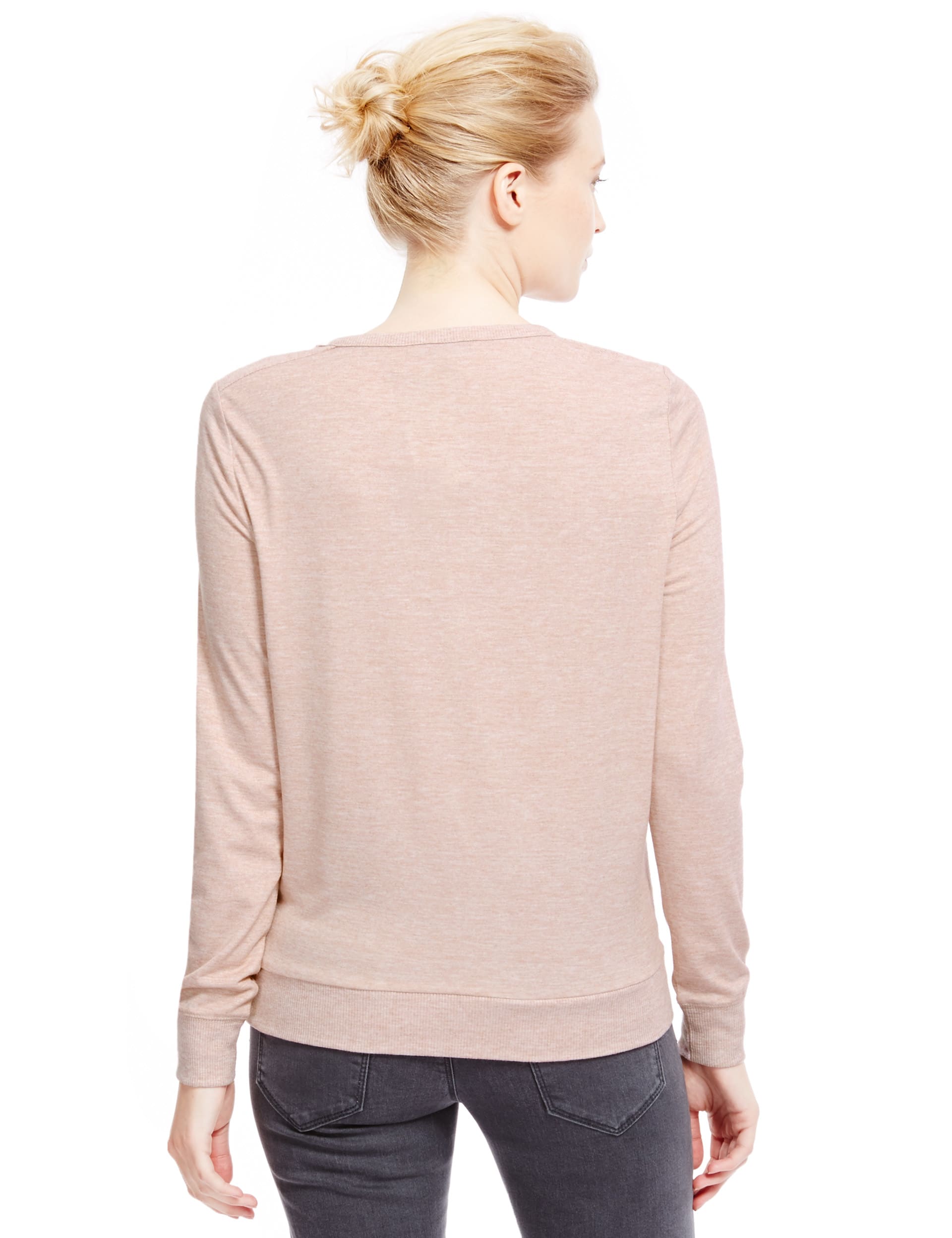 Long sleeve top with sequin embellishment on sale