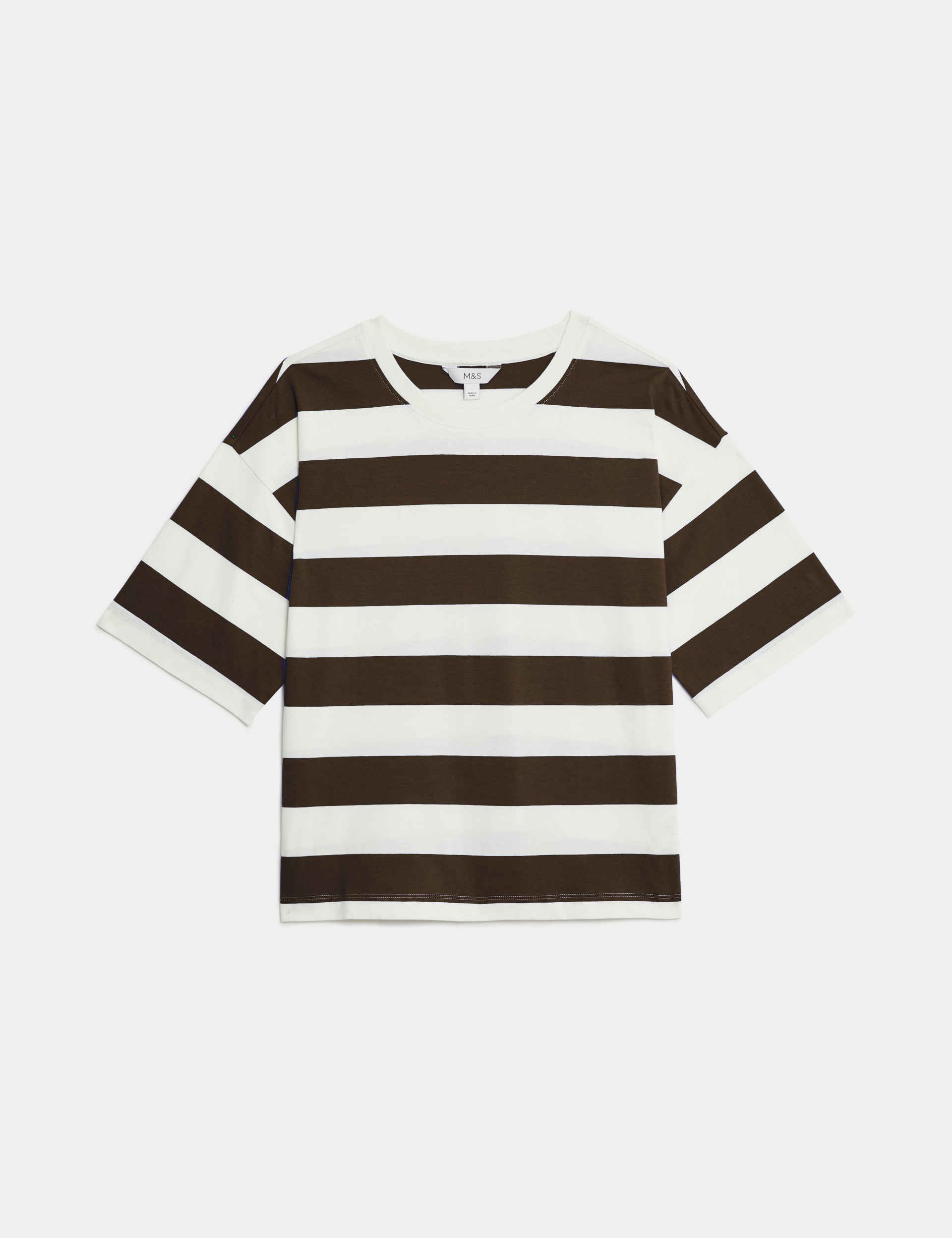 Pure Cotton Striped Boxy T-Shirt