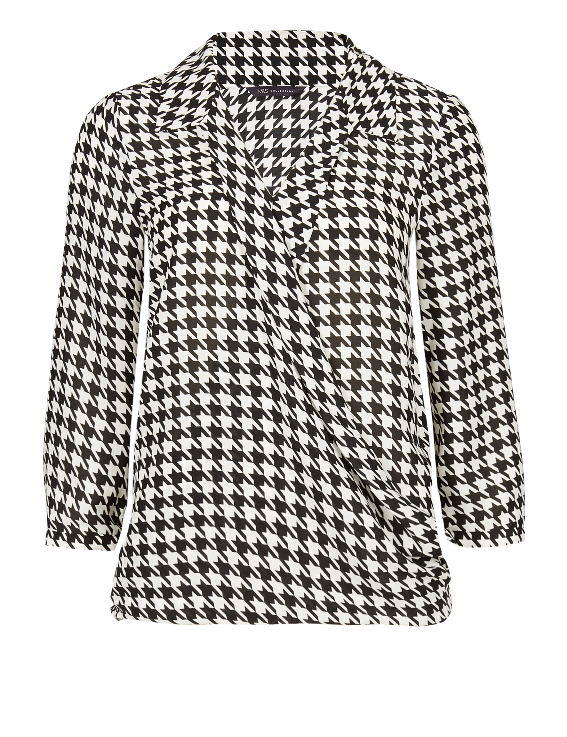 3/4 Sleeve Dogtooth Print Blouse Image 2 of 4