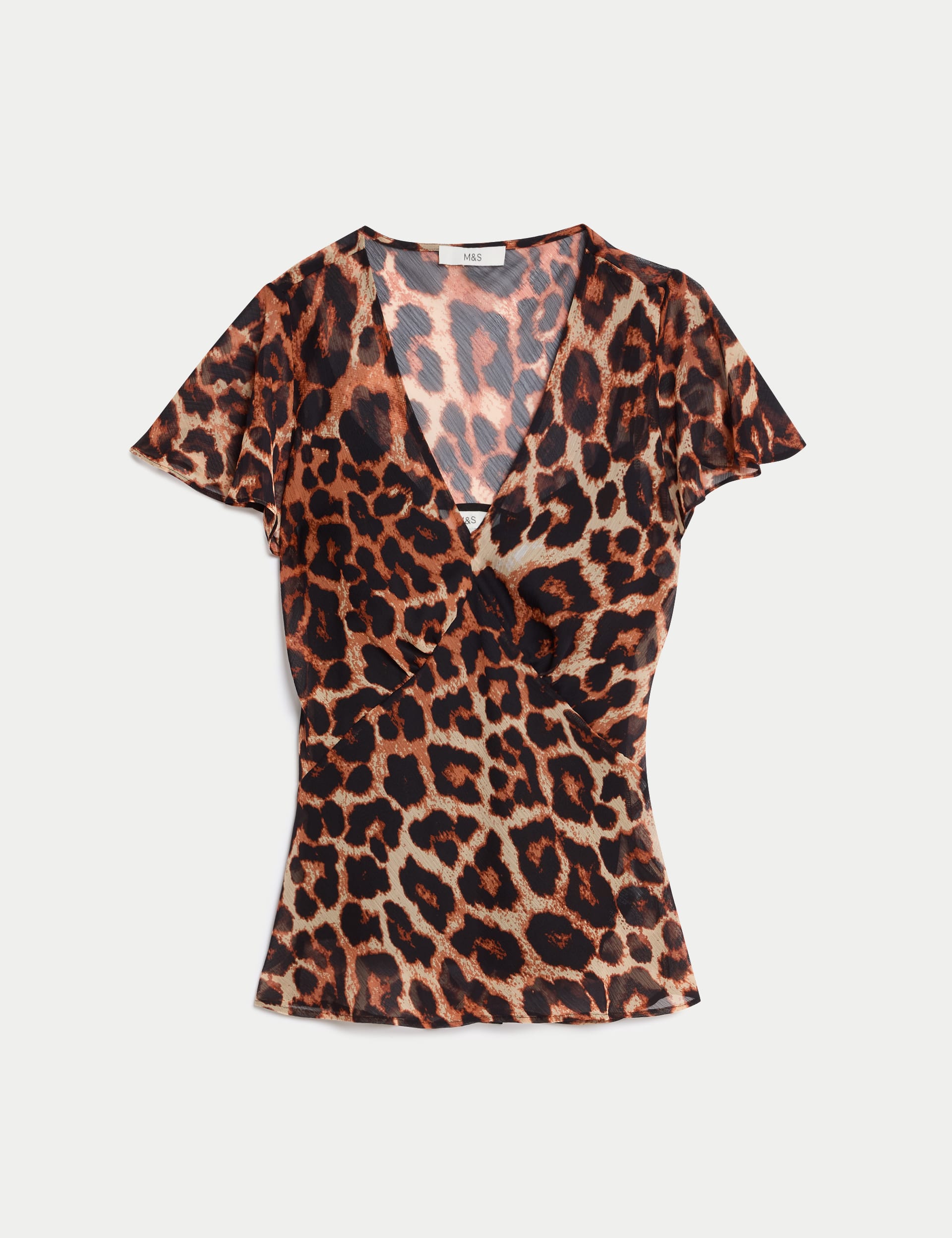 Animal Print V-Neck Top