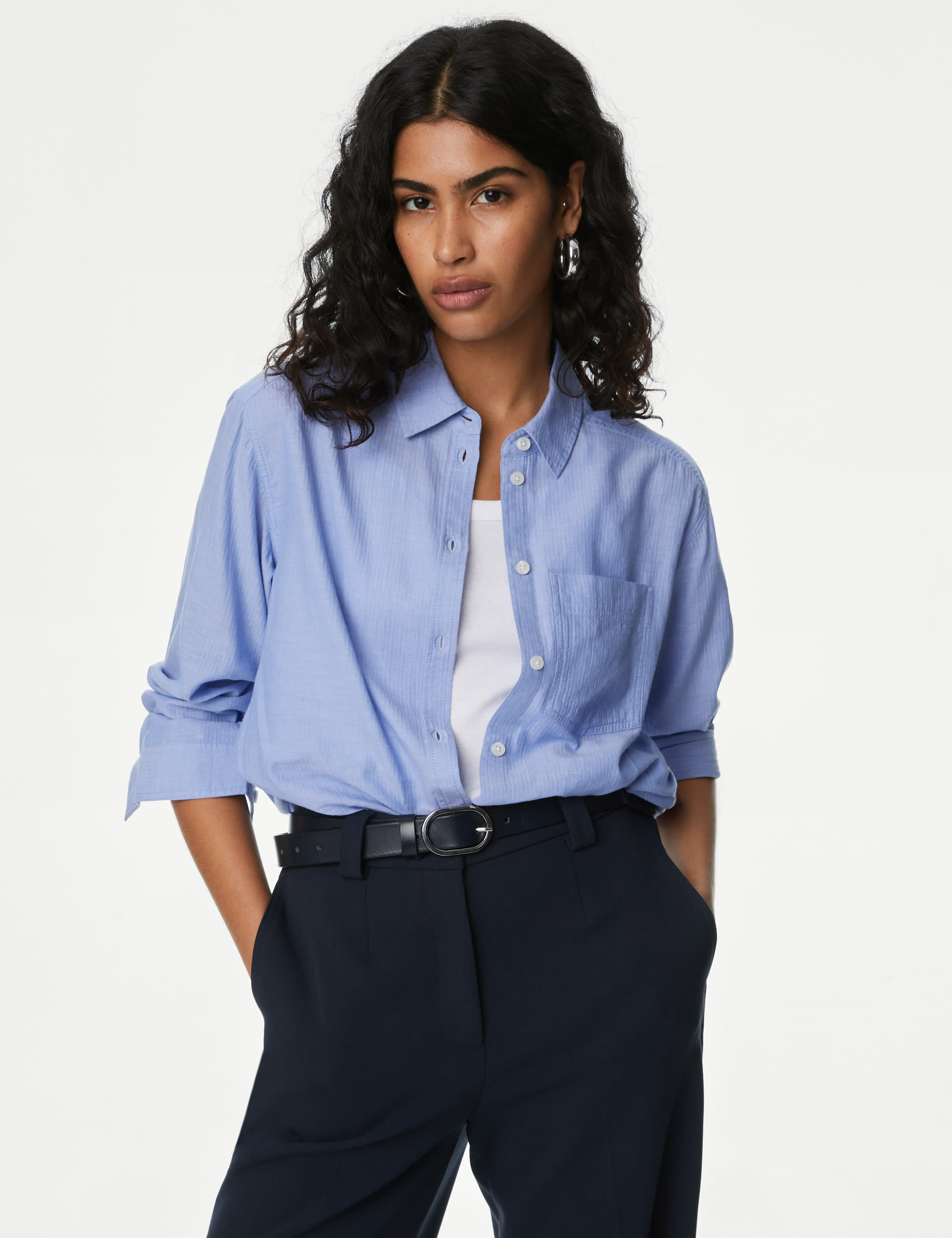 Pure Cotton Collared Shirt