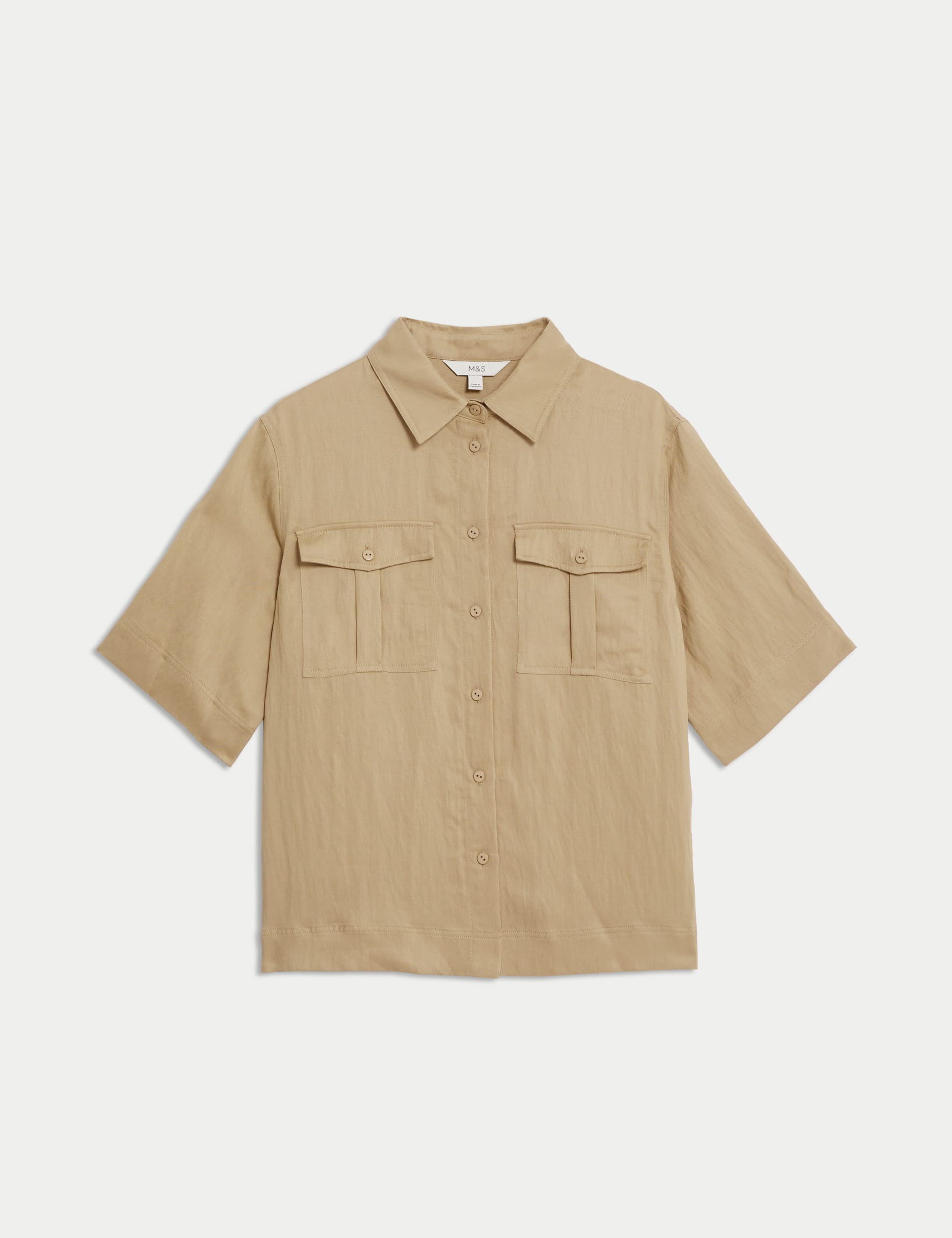 Lyocell Rich Collared Utility Shirt