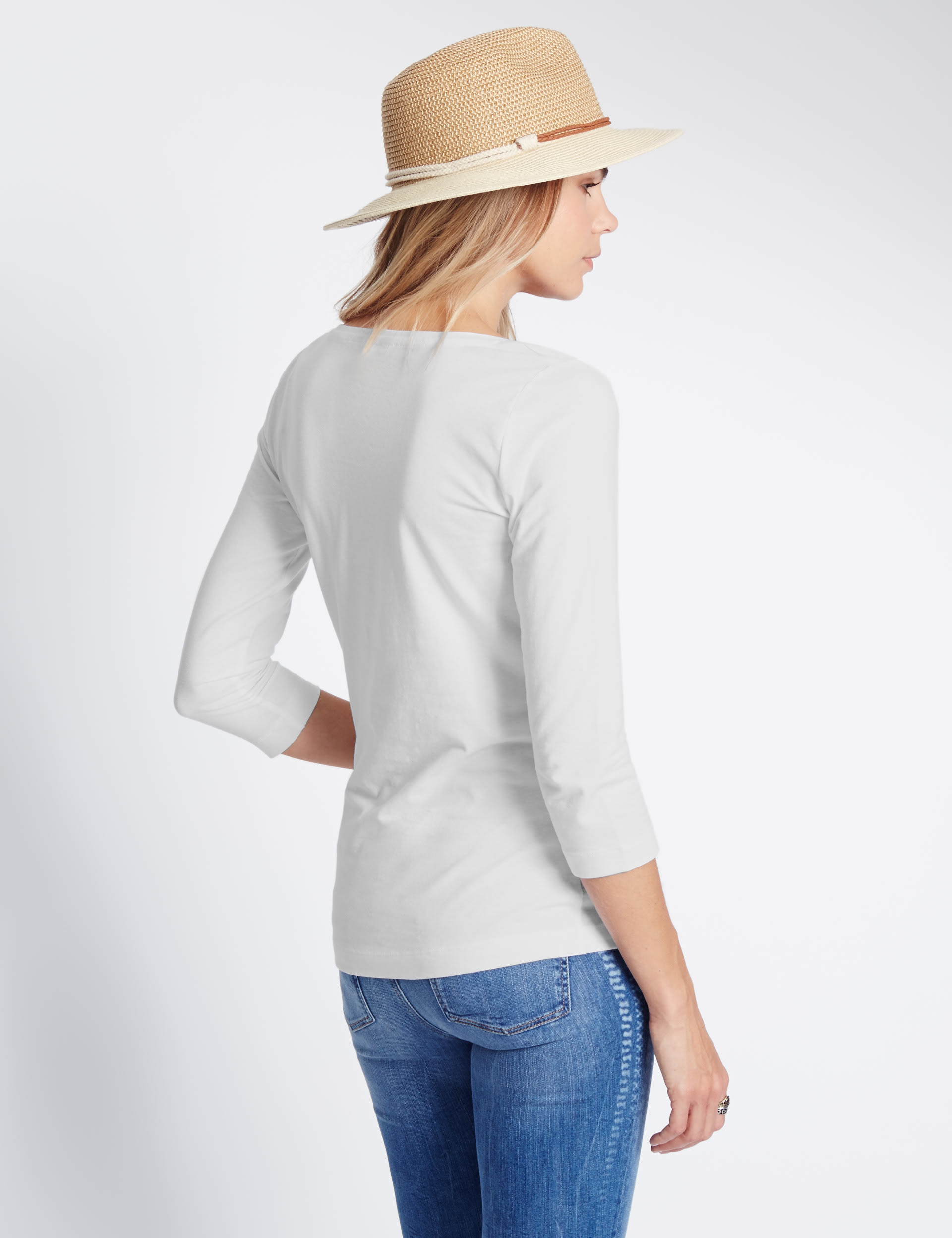 3/4 Sleeve Round Neck Top Image 2 of 4