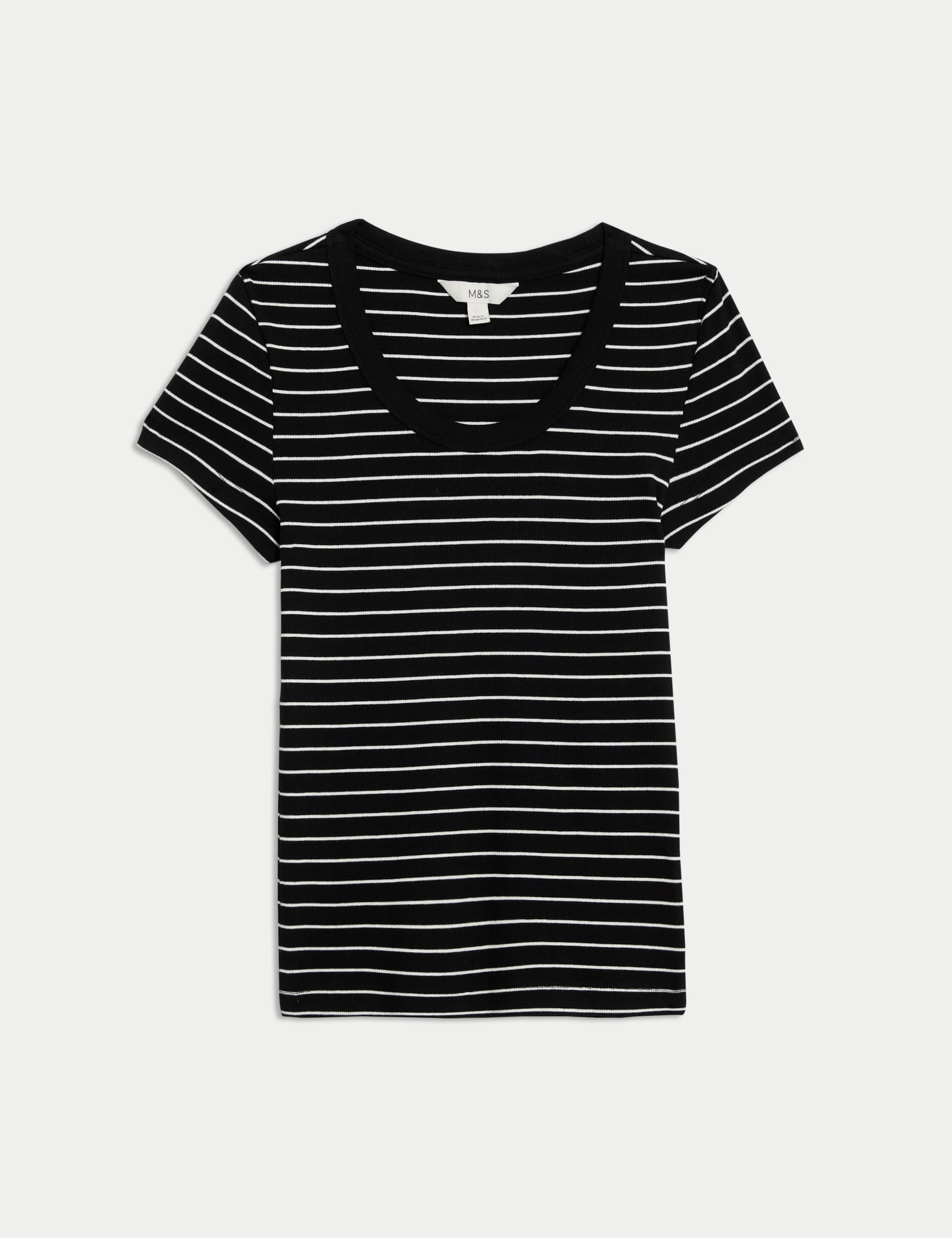 Cotton Rich Striped Ribbed T-Shirt