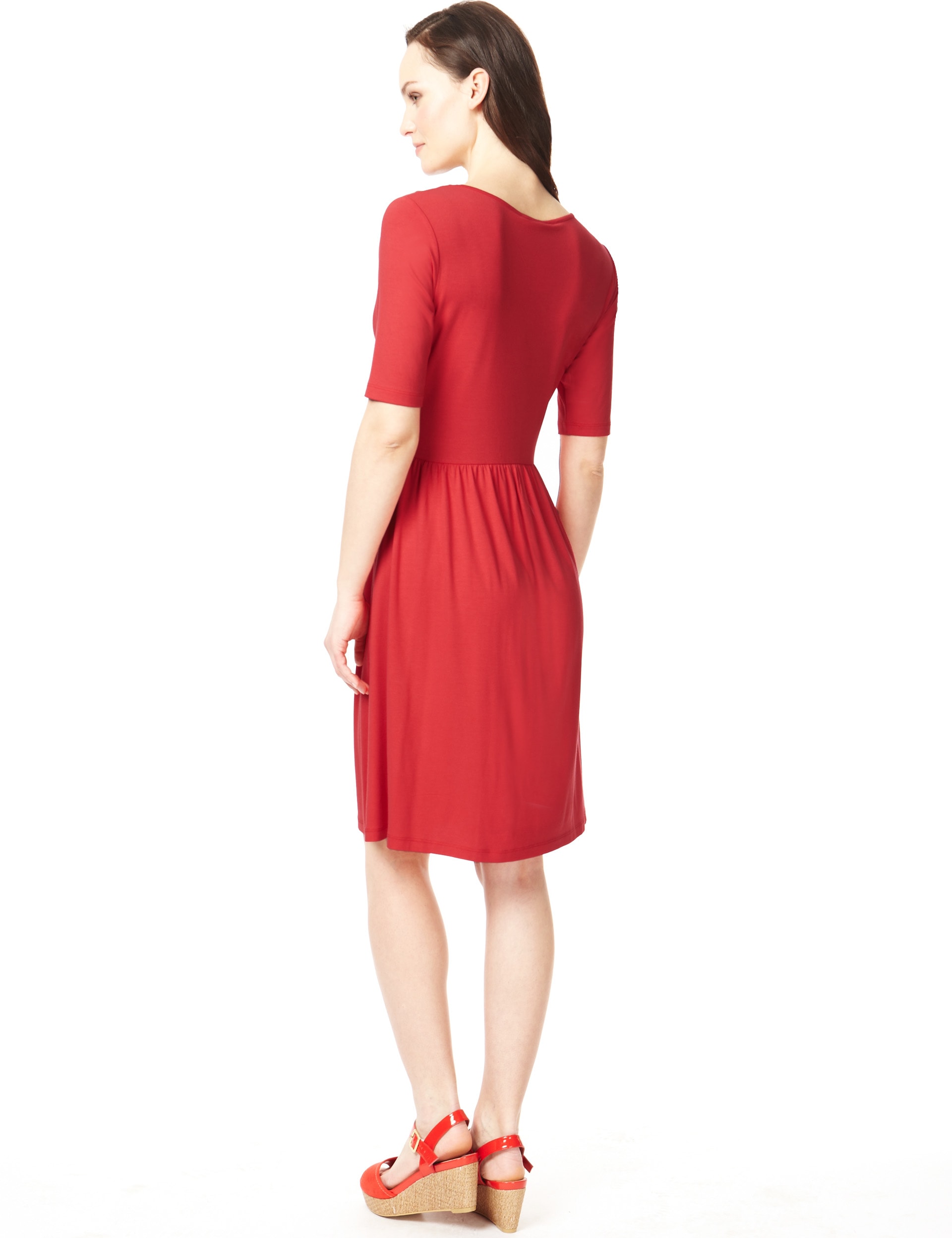 Scoop Neck Fit & Flare Dress Image 2 of 4