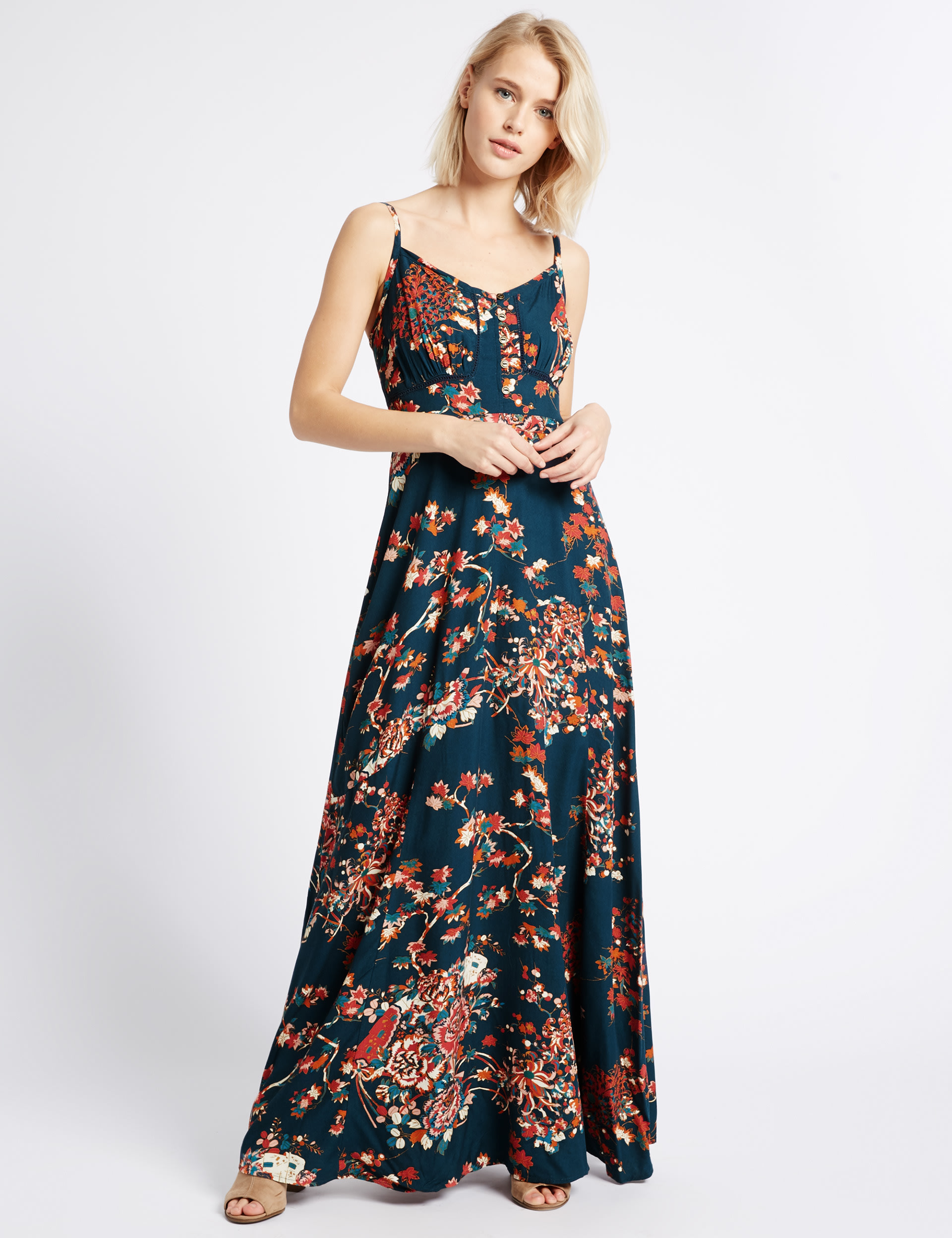 Floral Print Fuller Bust Maxi Dress Image 2 of 5