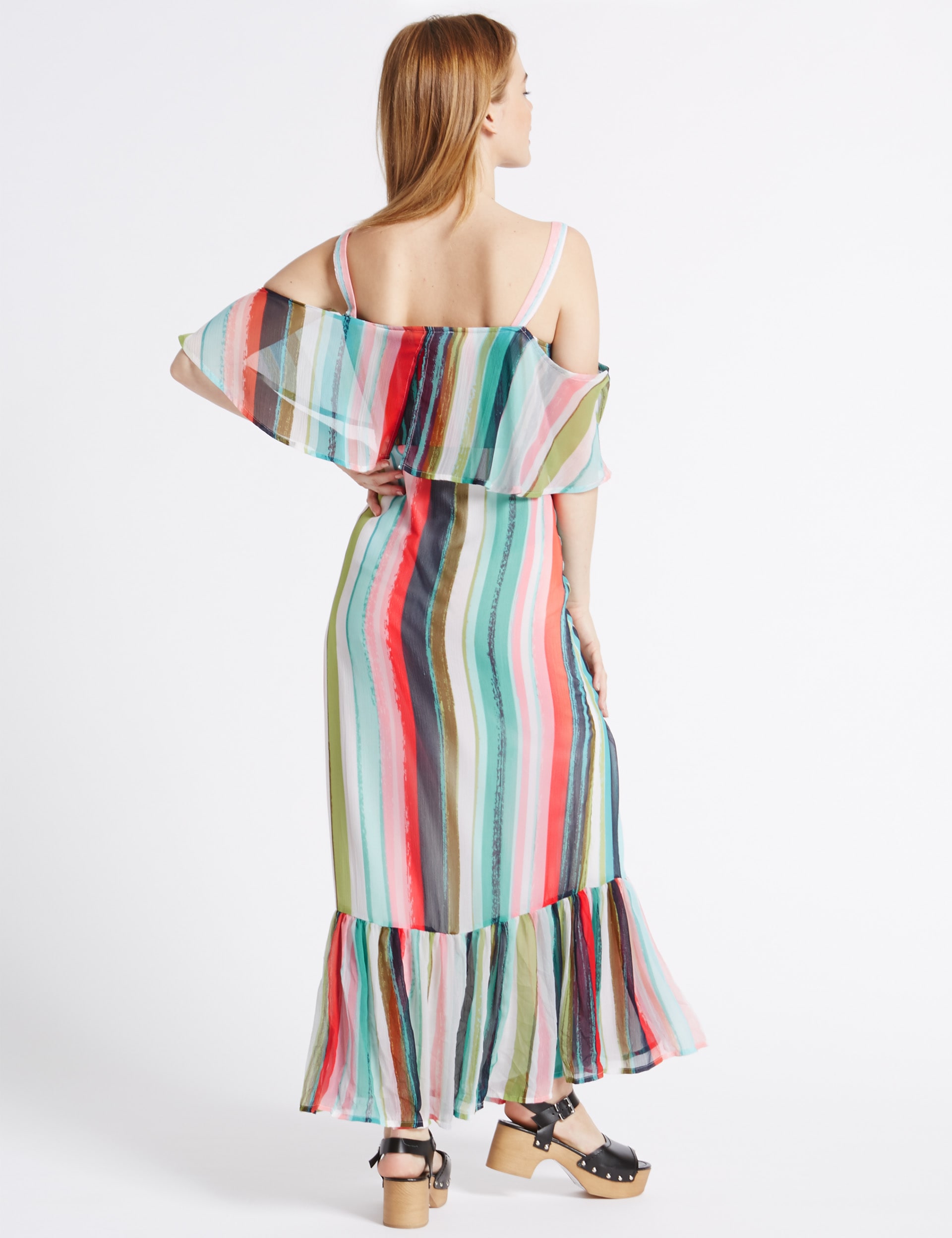 Petite striped maxi dress hotsell