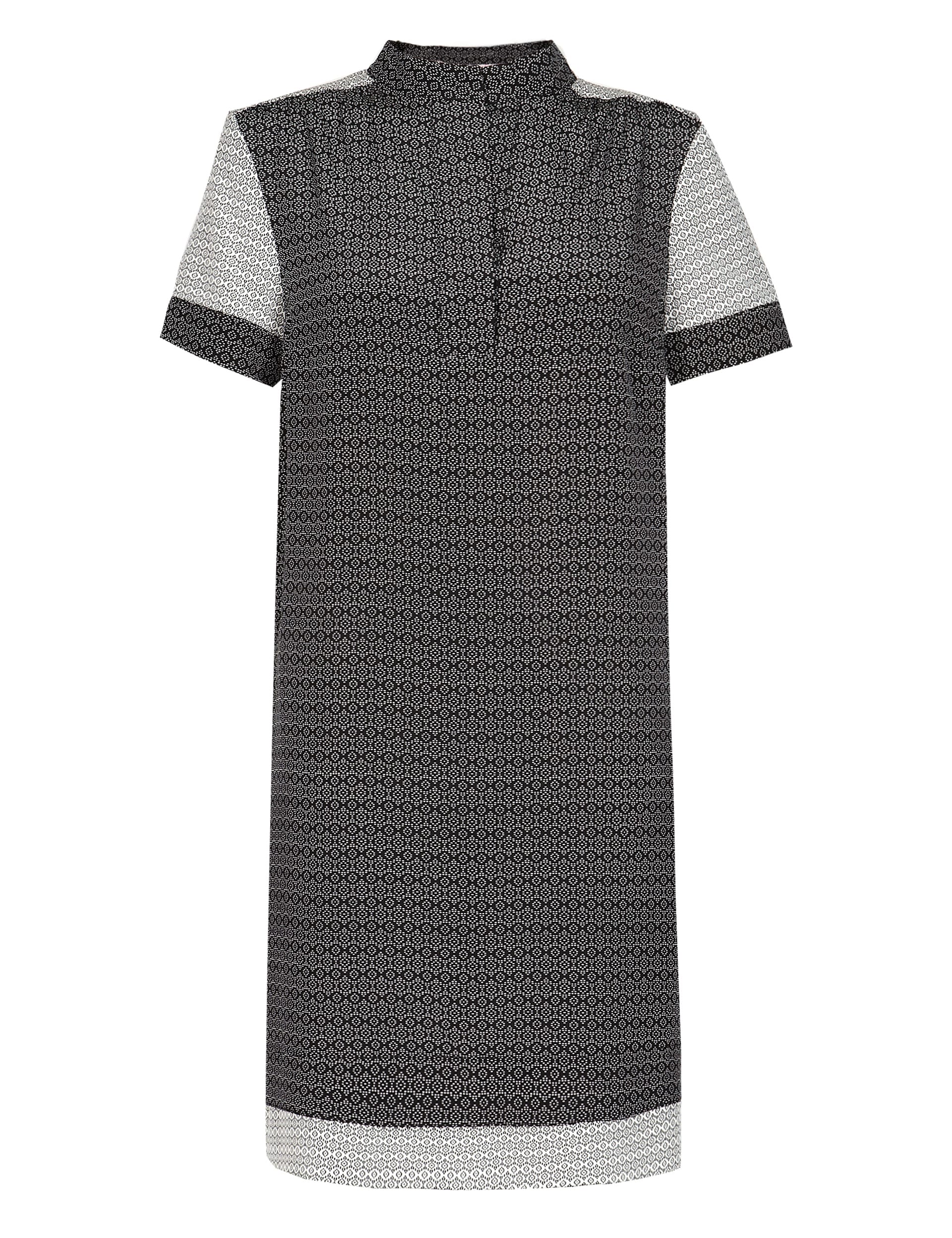 Best of British Pure Silk Printed Shift Dress Image 2 of 6
