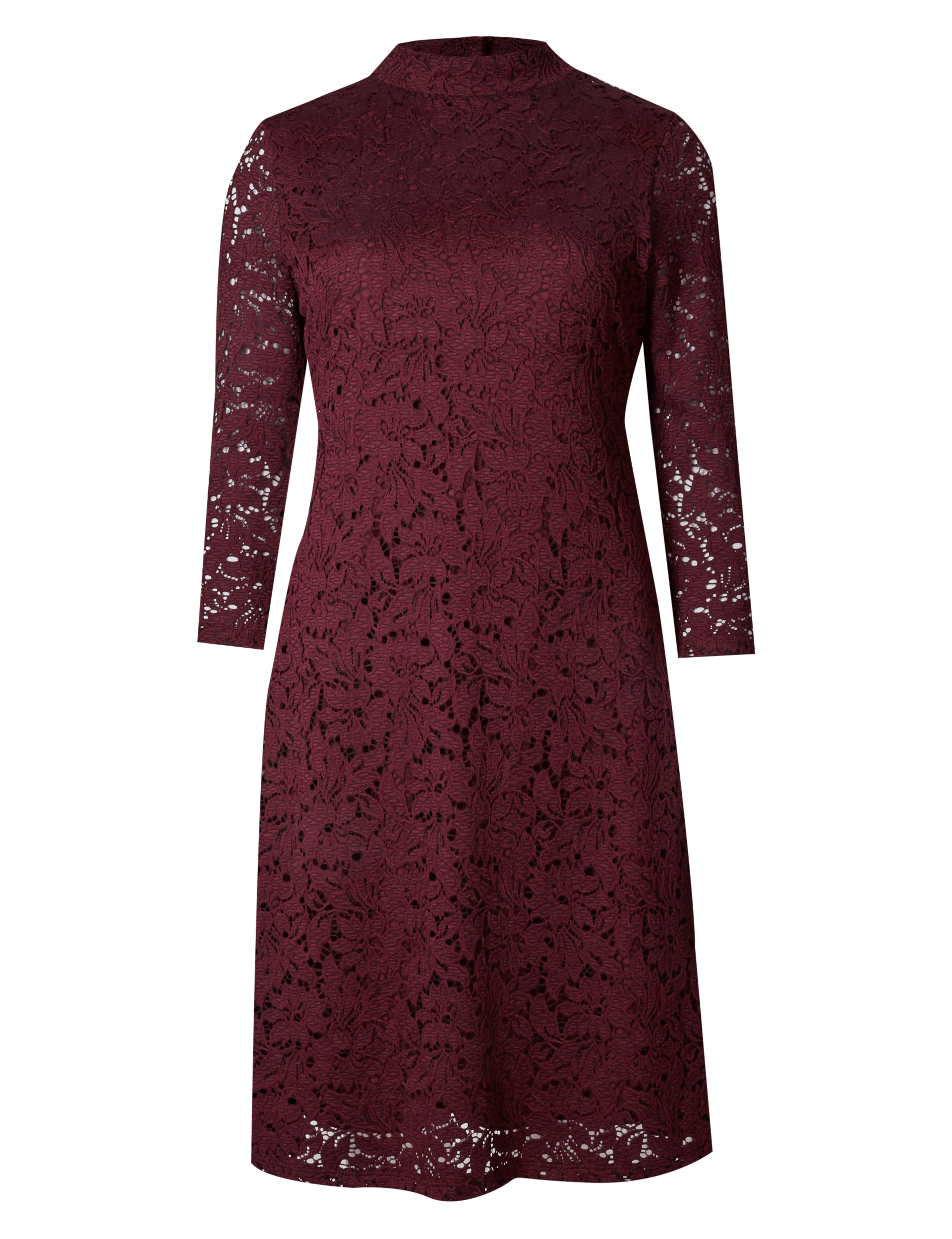 Lace Detailed 3/4 Sleeve Swing Dress Image 2 of 5