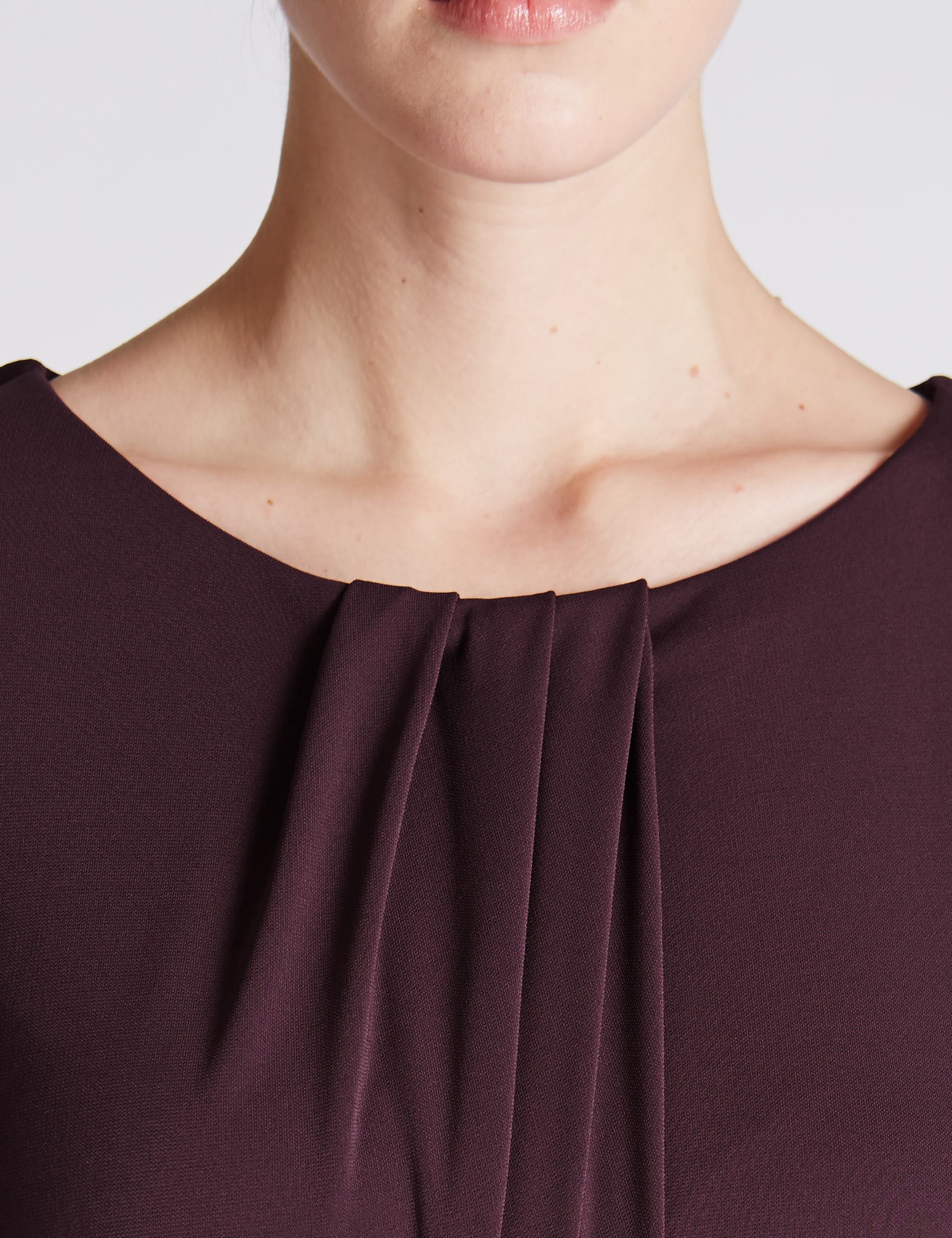 Front Pleat Drape Shift Dress Image 2 of 4