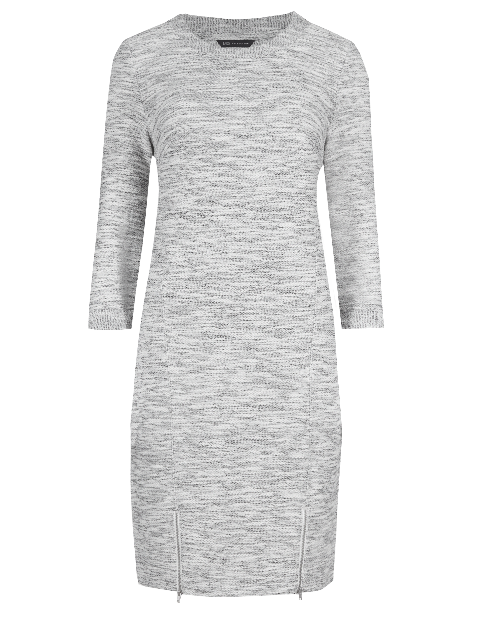 Front Zip Bouclé Tunic Dress Image 2 of 3