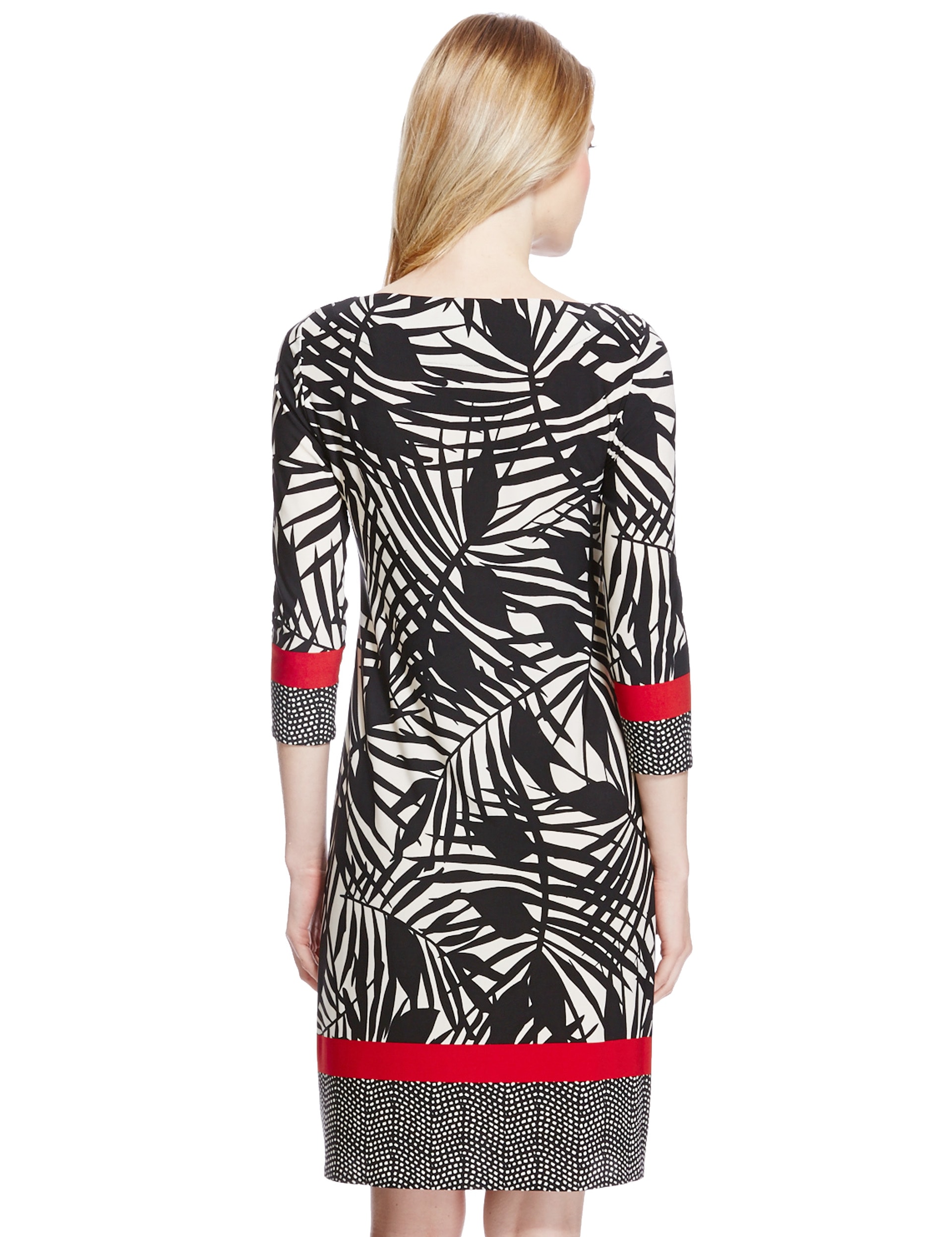 Palm Print Bordered Tunic Dress Image 2 of 4
