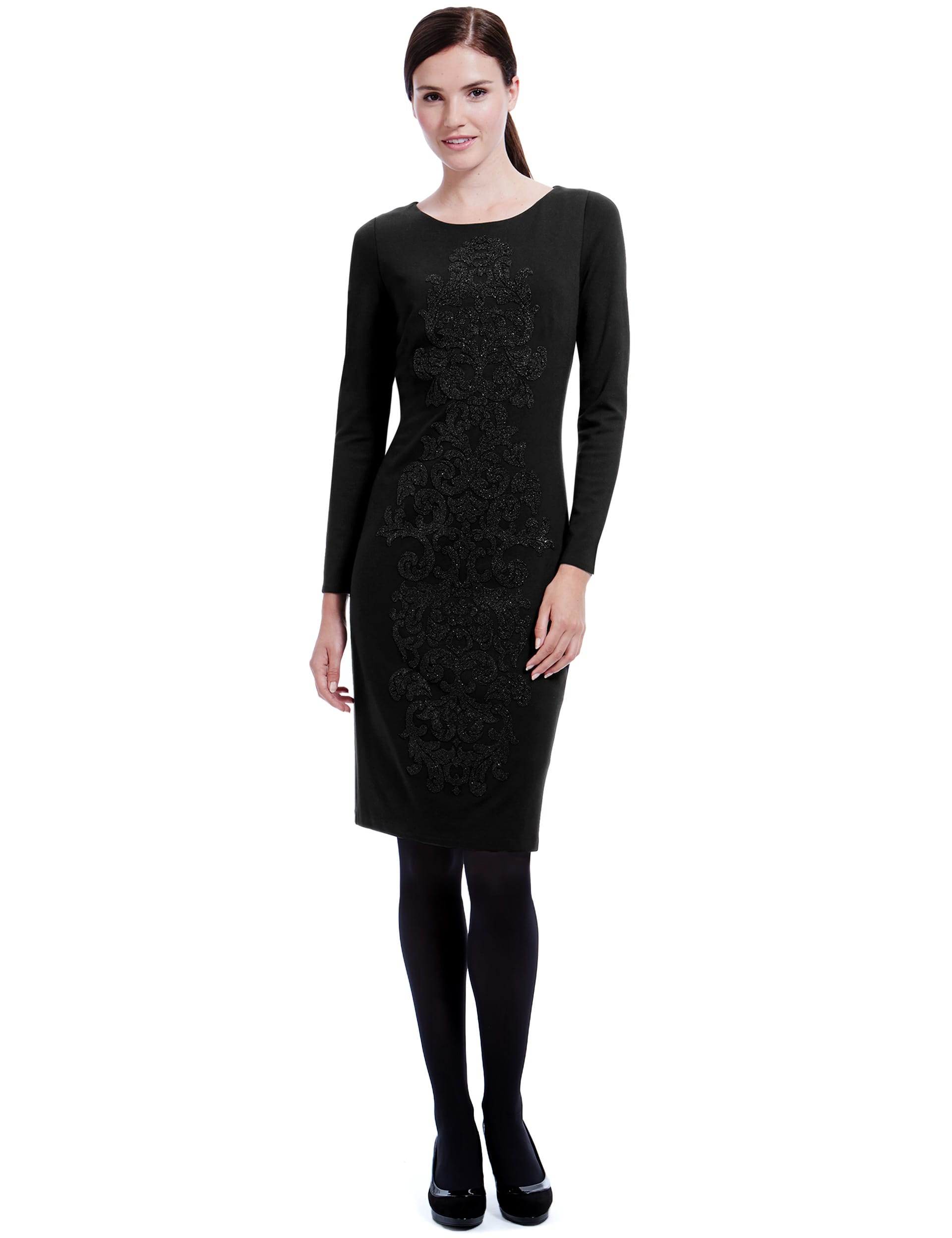 Drop a Dress Size Caviar Bead Encrusted Shift Dress with Secret Support™ Image 2 of 4