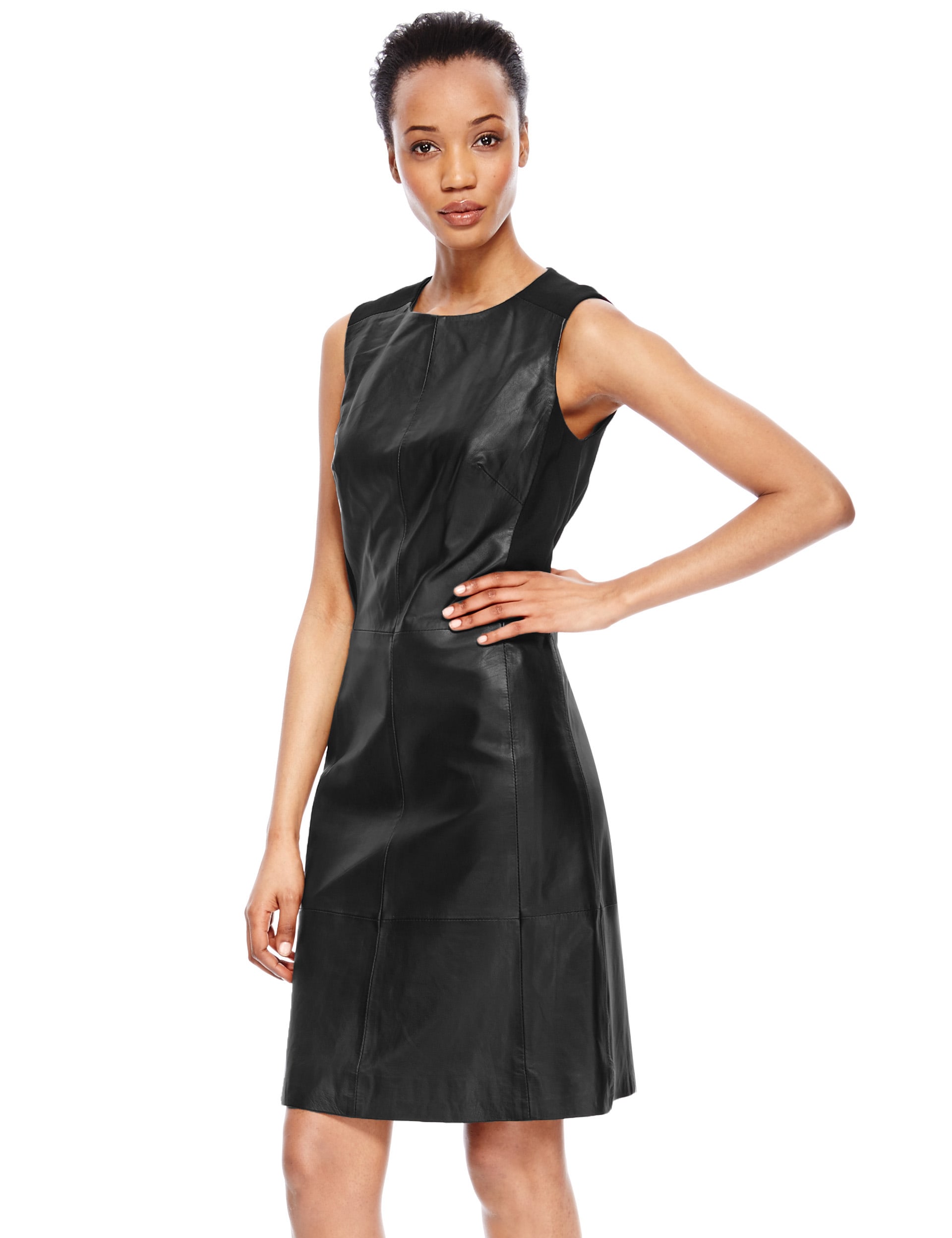 Leather Ponte Skater Dress M S Collection M S