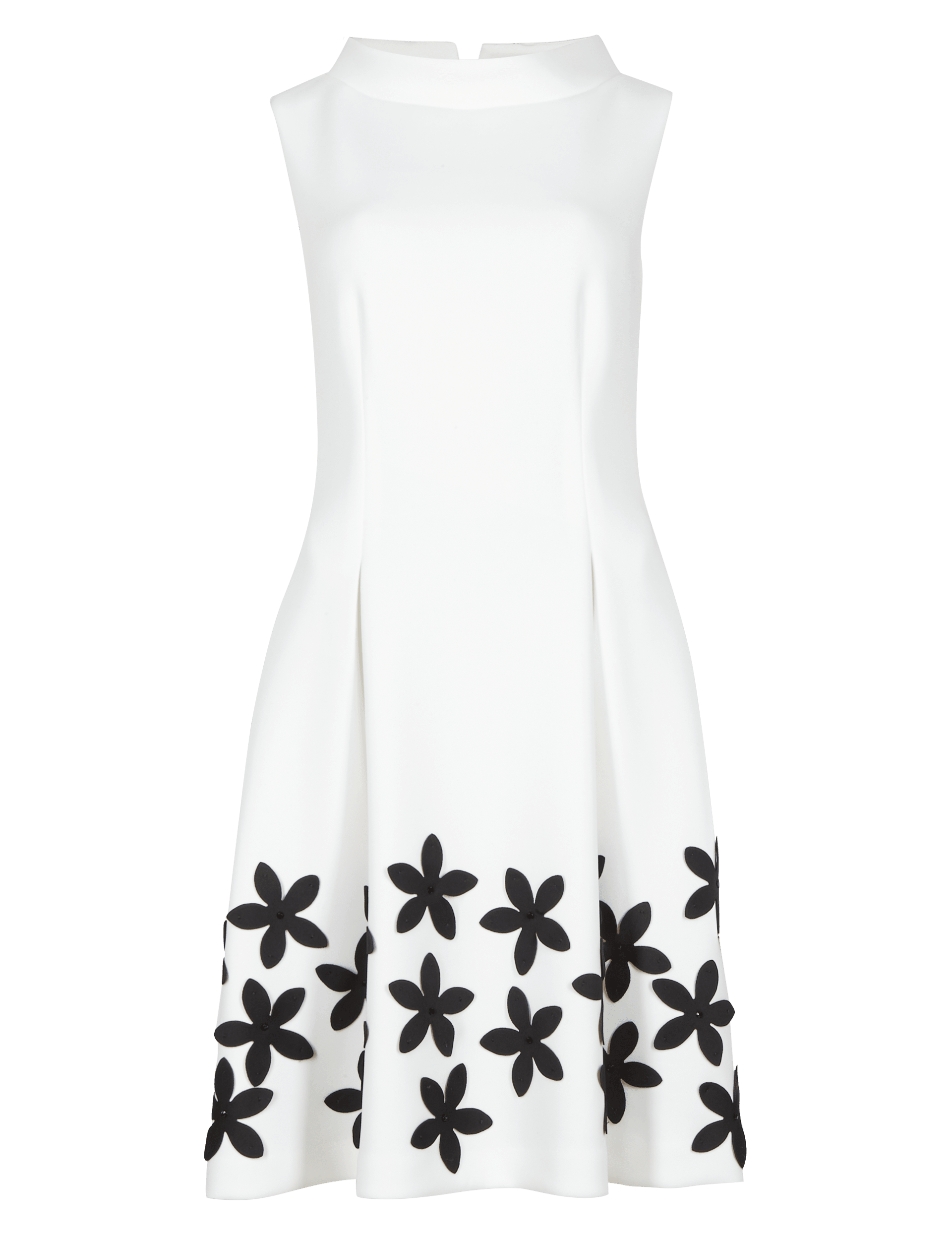 Bonded Scuba Floral Appliqué Prom Dress Image 2 of 4