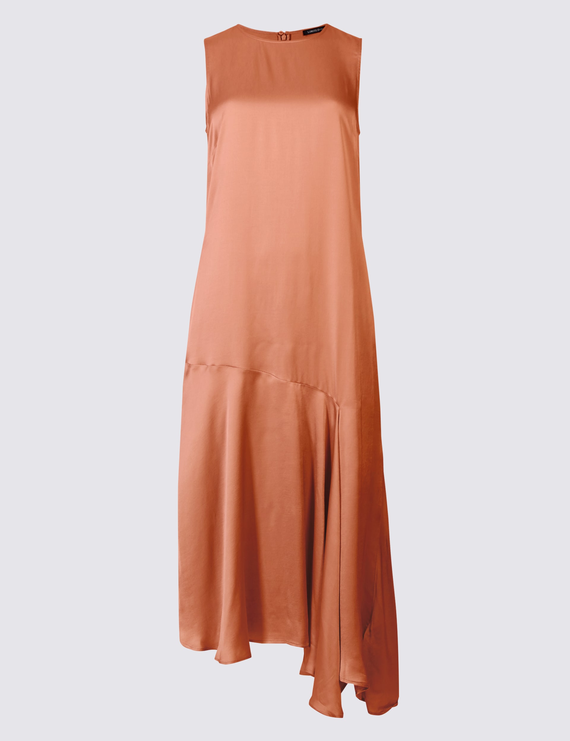 Satin Asymmetric Shift Midi Dress Image 2 of 5