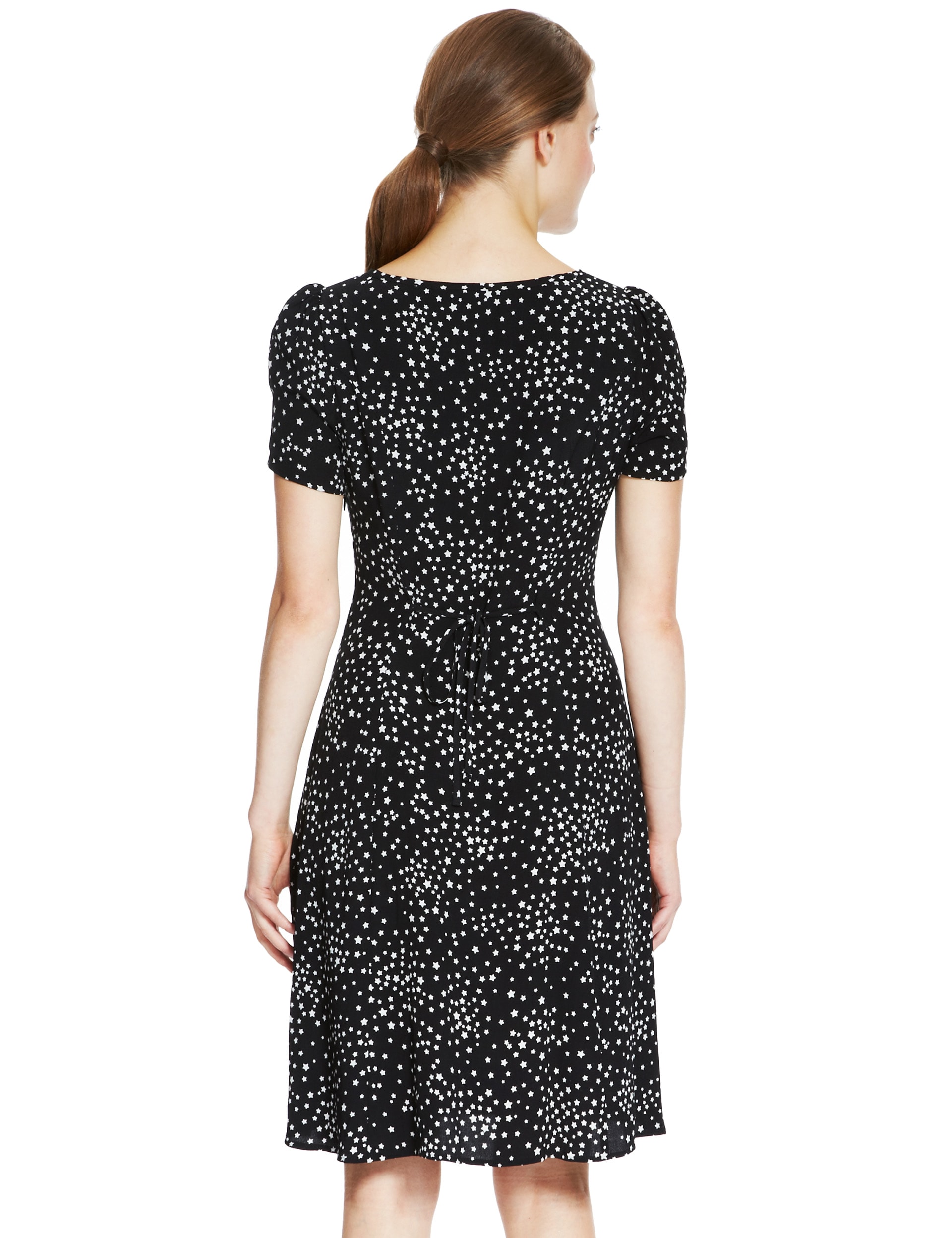 Star Print Fit Flare Tea Dress M S Collection M S