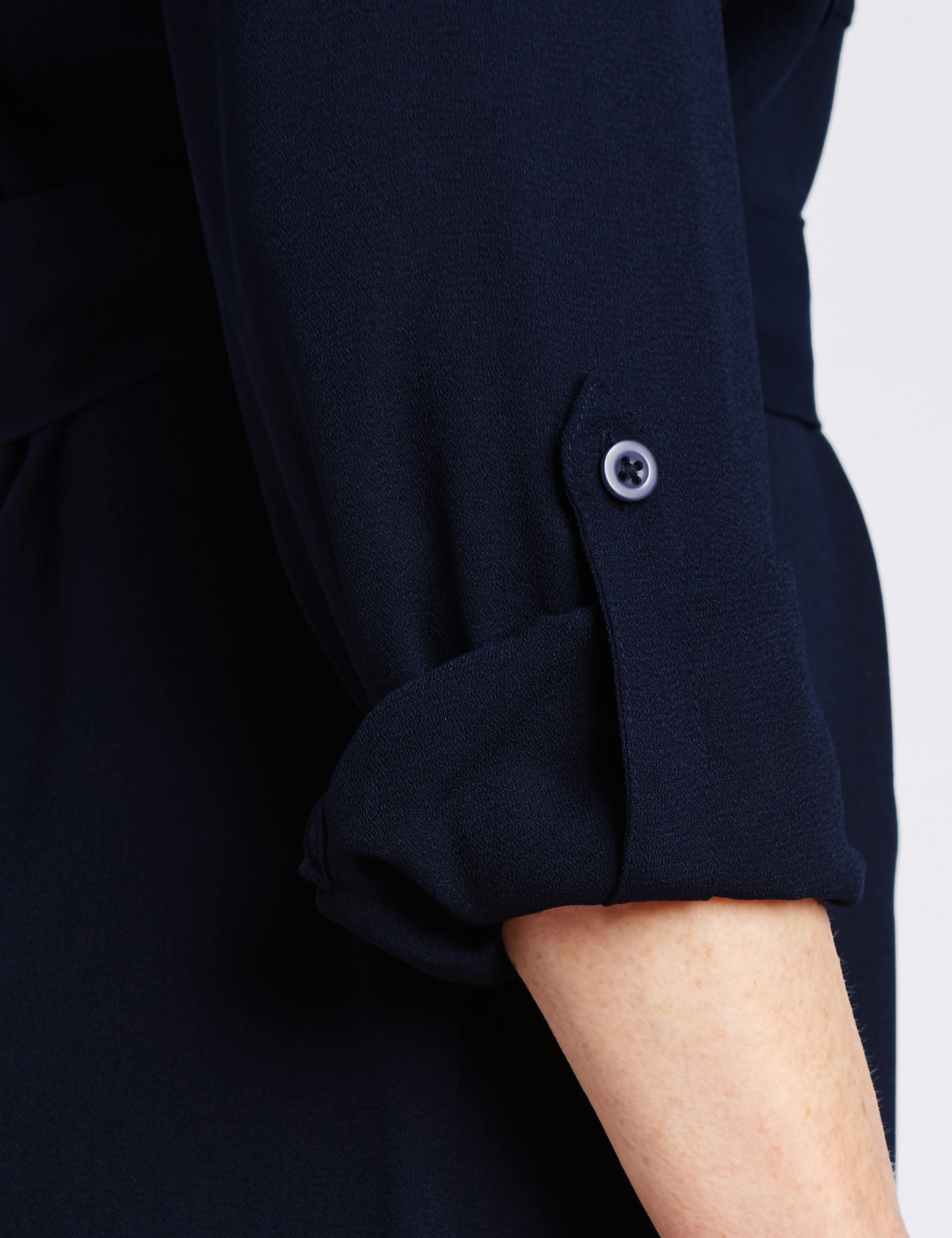 Long Sleeve Belted Shirt Dress Image 2 of 8