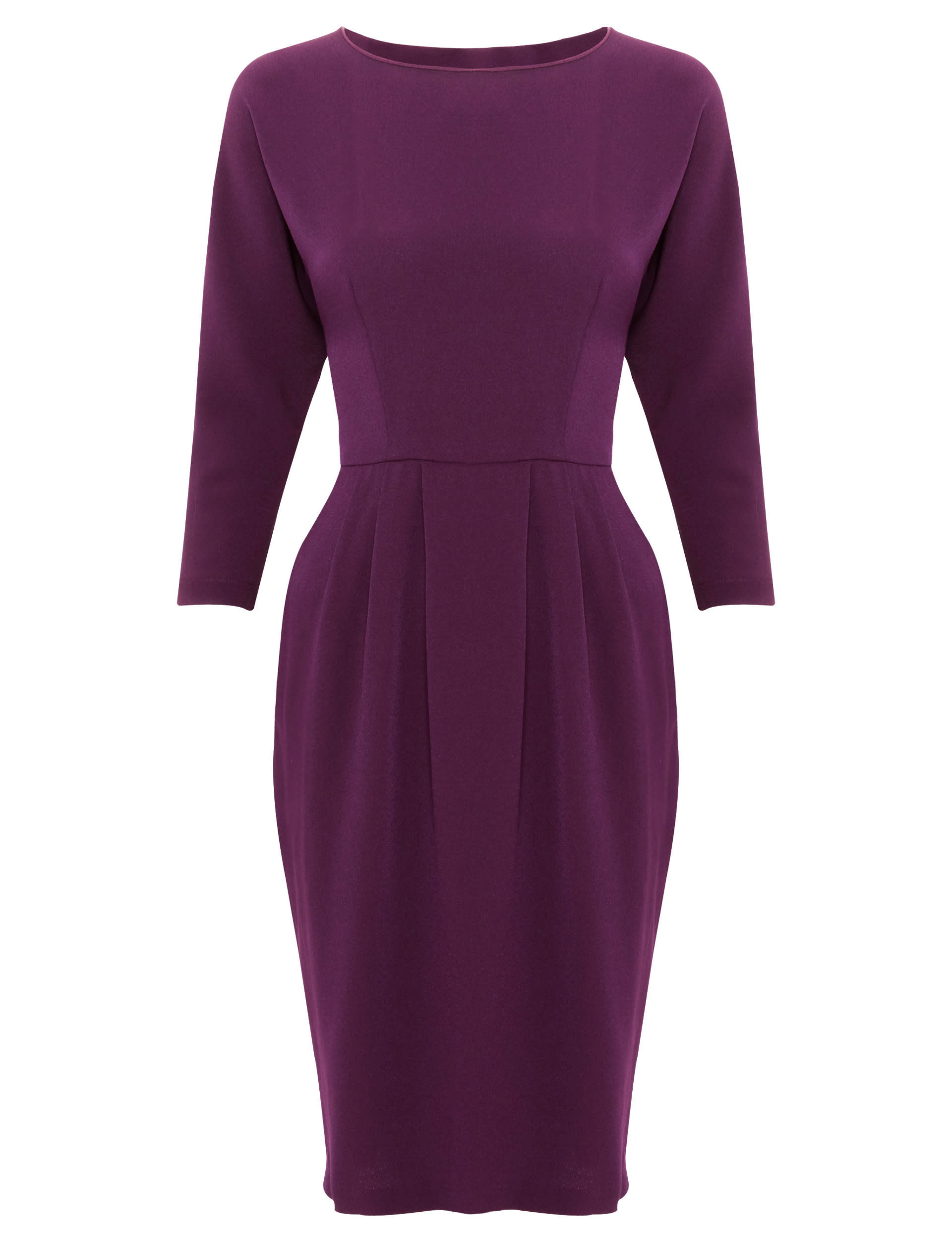 Best of British 3/4 Sleeve Pleated Dress Image 2 of 7