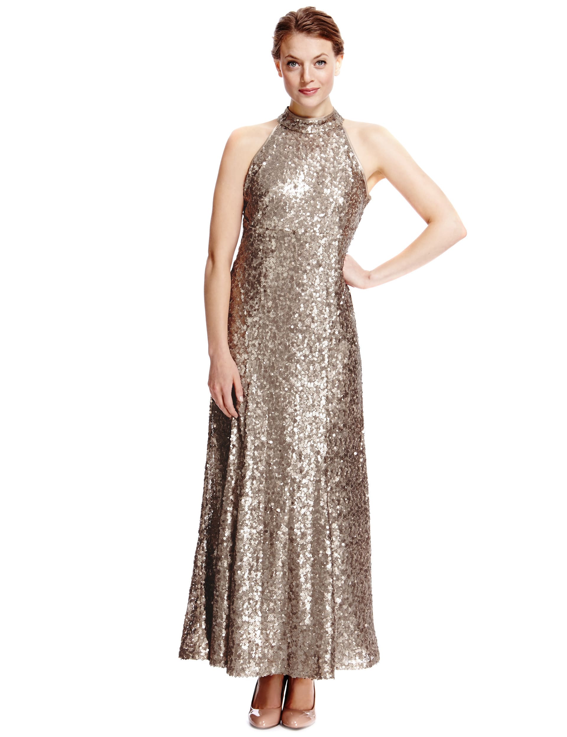 Sequin Embellished Maxi Dress Image 2 of 4
