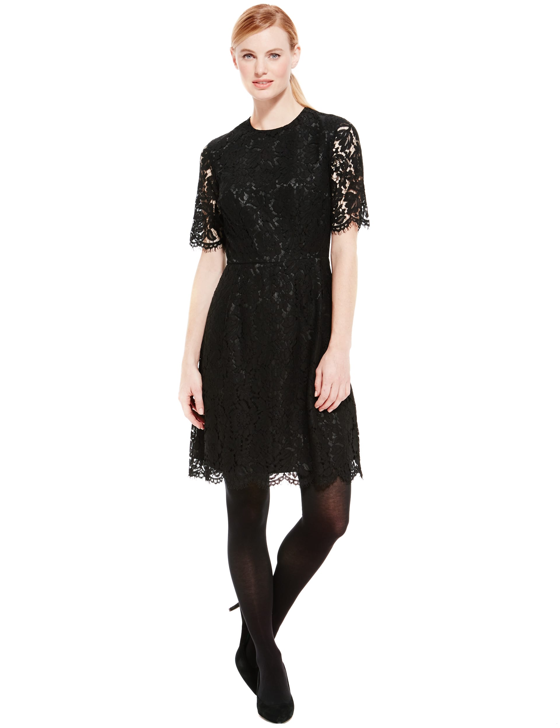 Floral Lace Skater Dress M S Collection M S