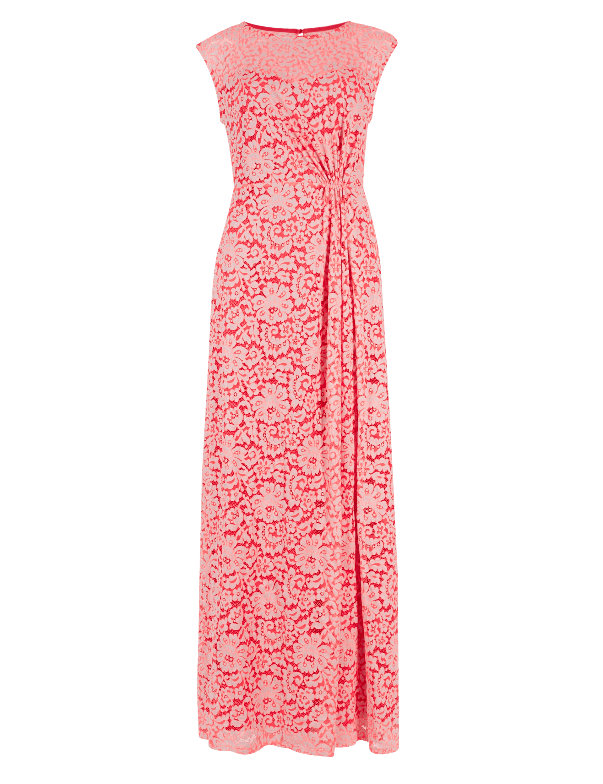 Pleated Waist Lace Maxi Dress Image 2 of 3