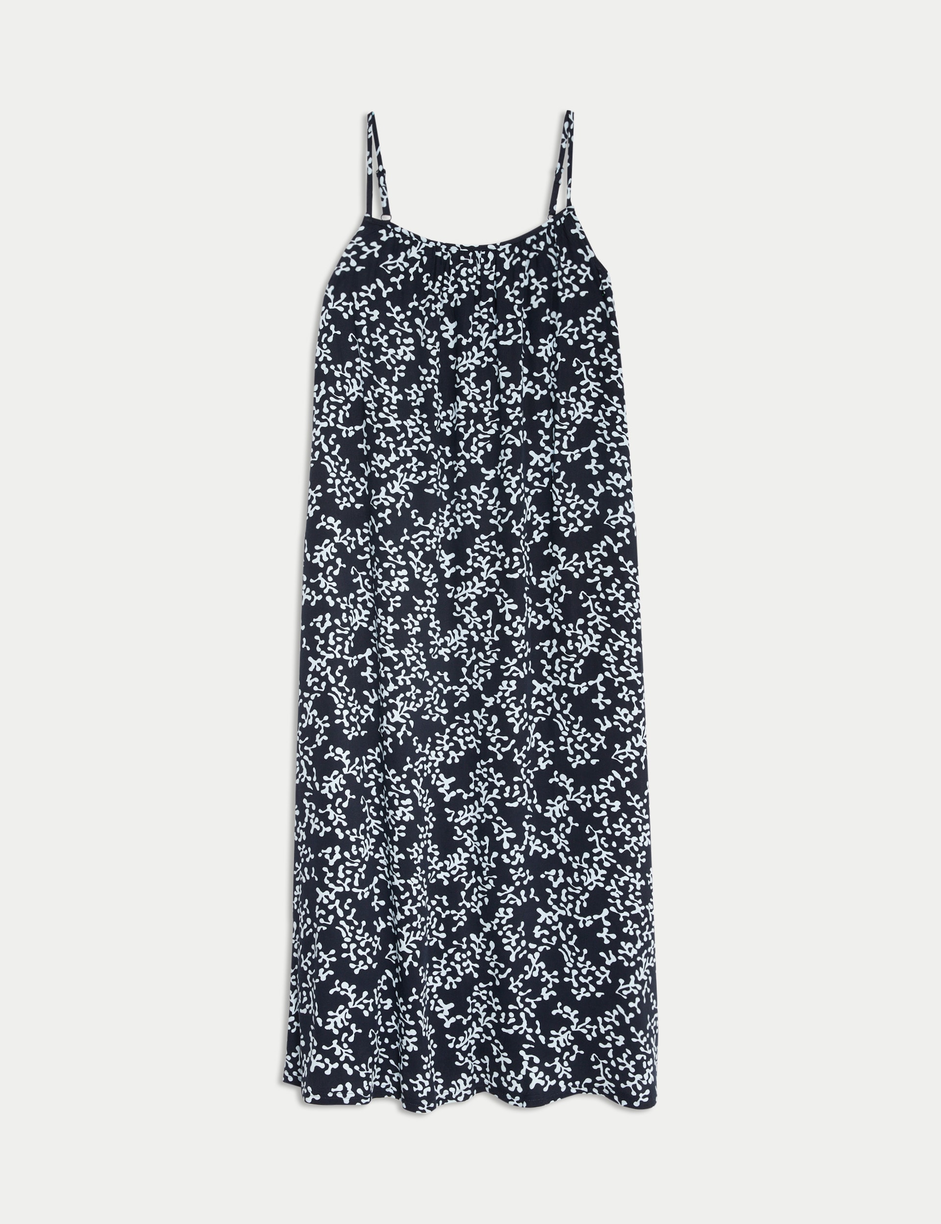 Printed Square Neck Midi Cami Slip Dress