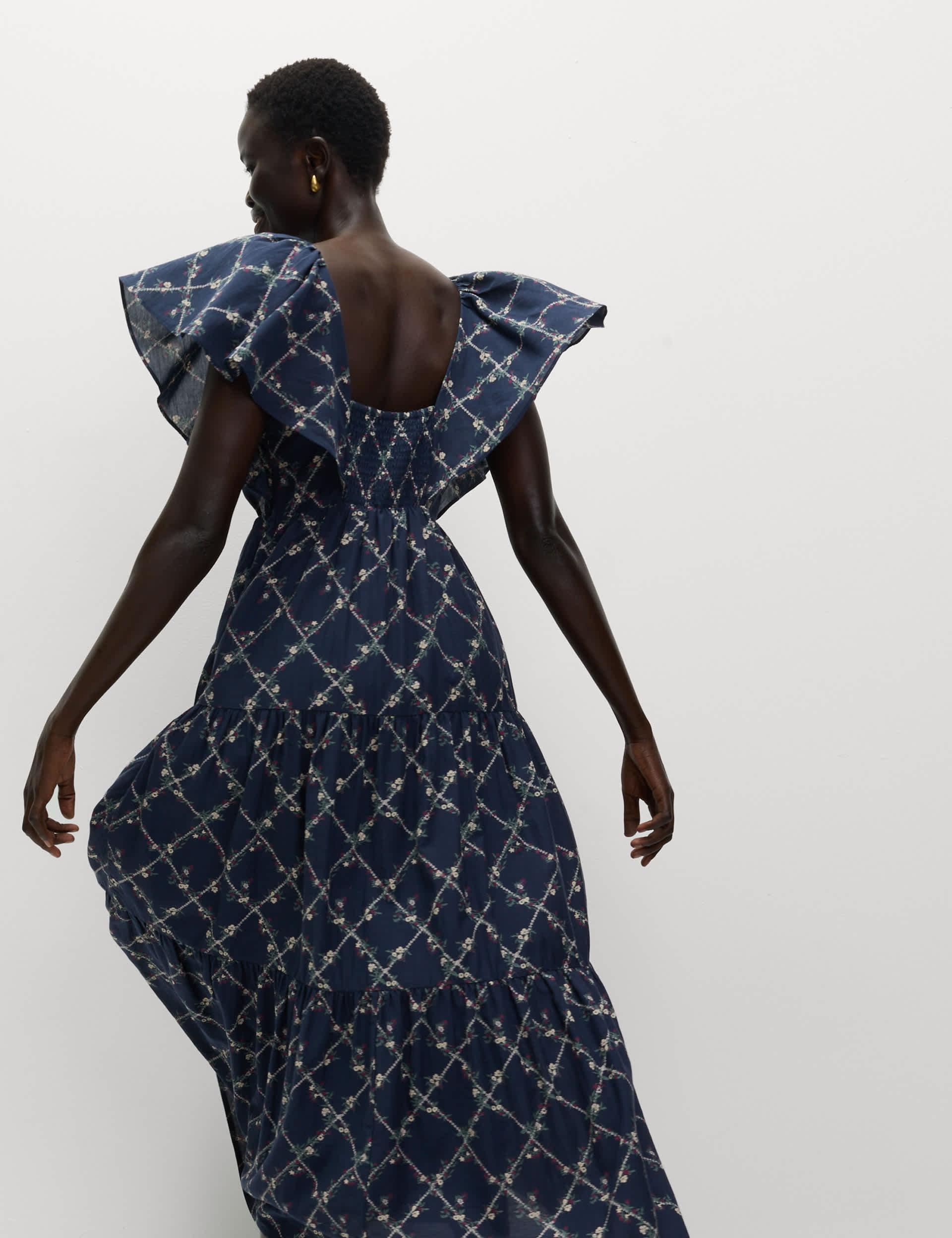 Amy SS Midi Dress in Navy